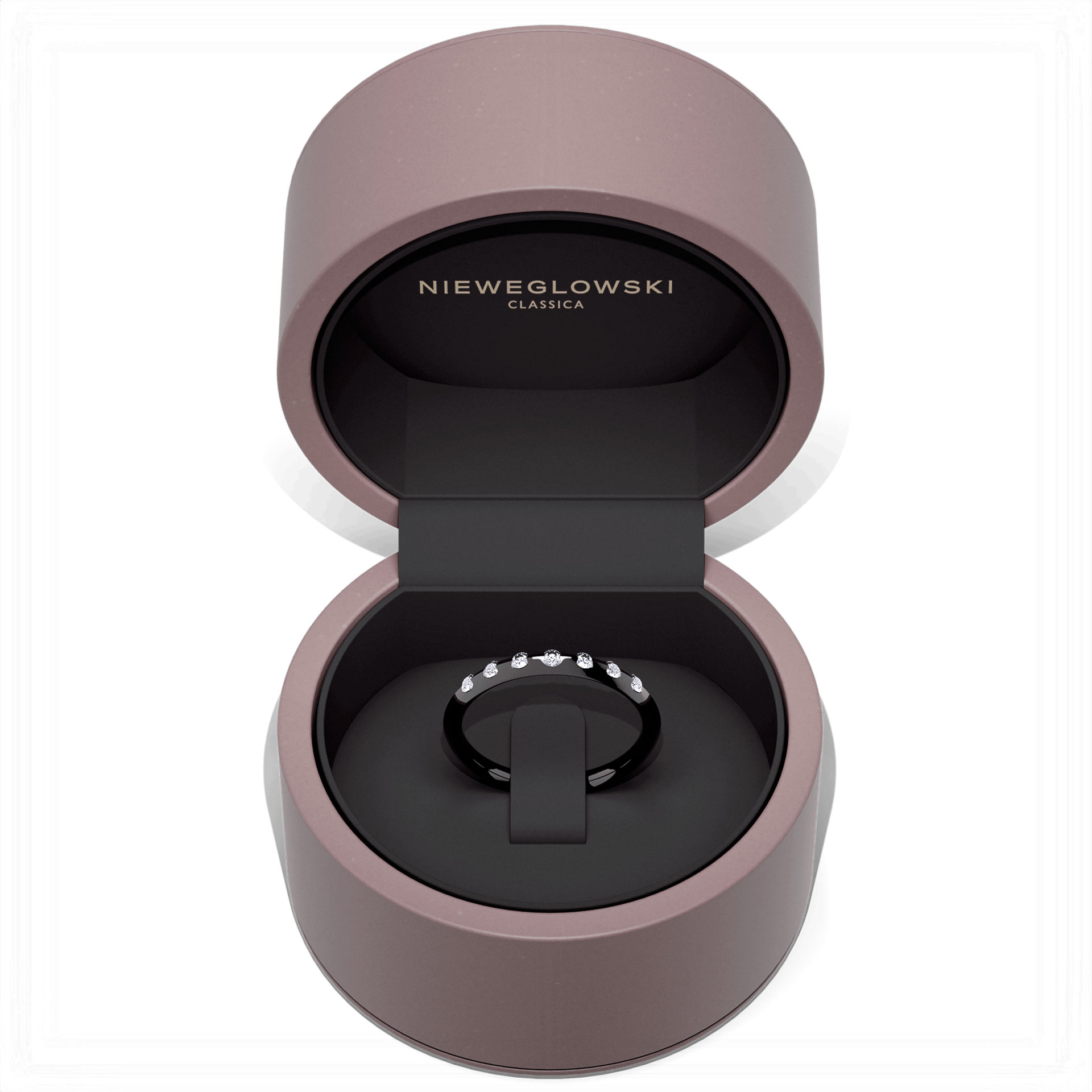 Obraczka z diamentami baby czarne zloto diament 7szt 05