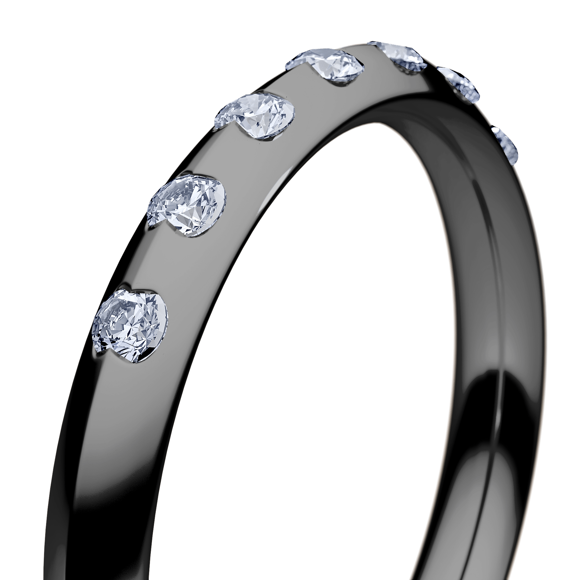 Obrączka z diamentami Baby z czarnego złota 2,5mm z diamentem laboratoryjnym