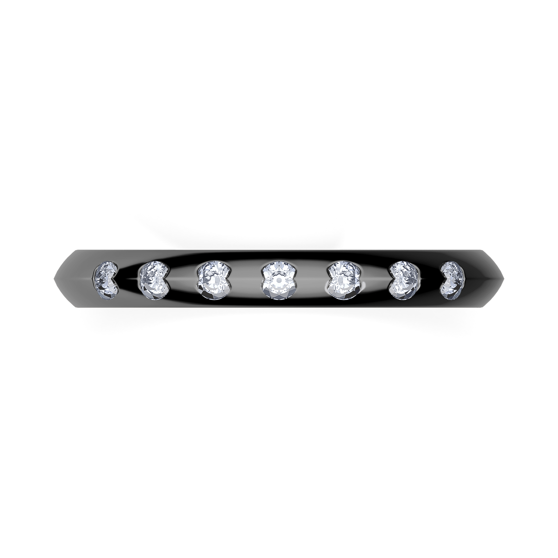 Obraczka z diamentami baby czarne zloto diament lab 7szt 03