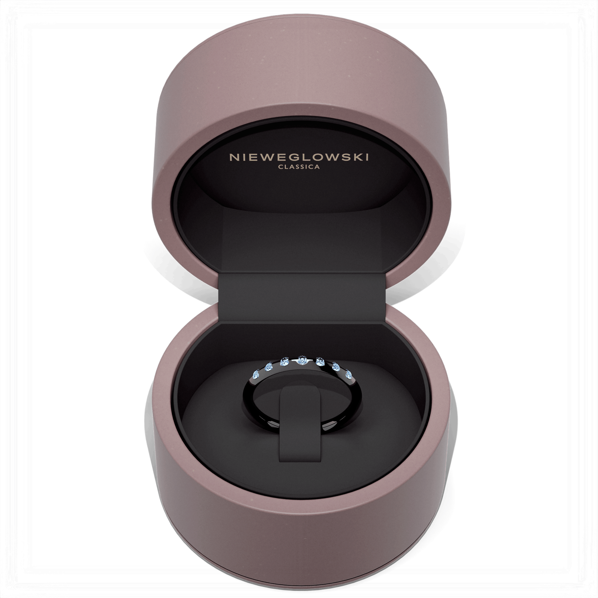 Obraczka z diamentami baby czarne zloto diament lab niebieski 7szt 05