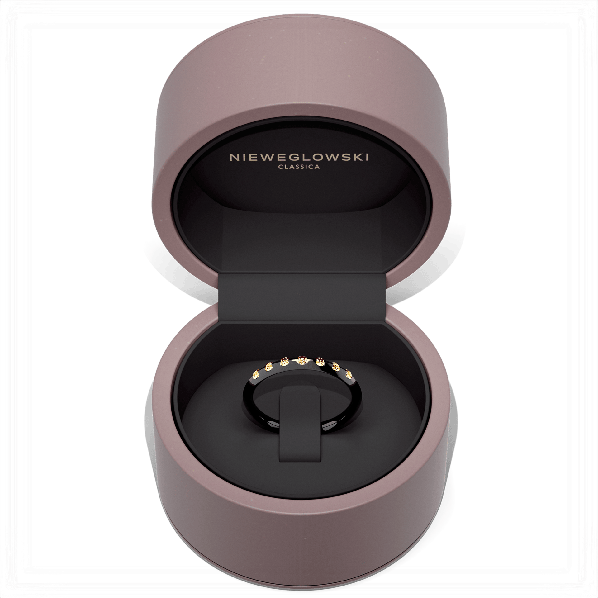 Obraczka z diamentami baby czarne zloto diament lab zolty 7szt 05