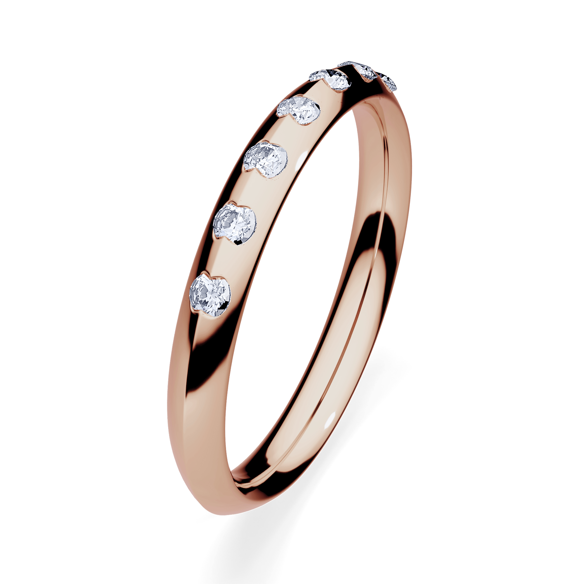 Obrączka z diamentami Baby z różowego złota 2,5mm z diamentem naturalnym