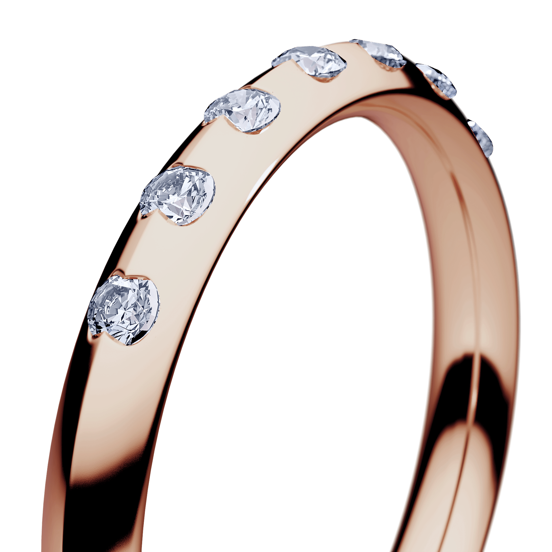 Obrączka z diamentami Baby z różowego złota 2,5mm z diamentem naturalnym