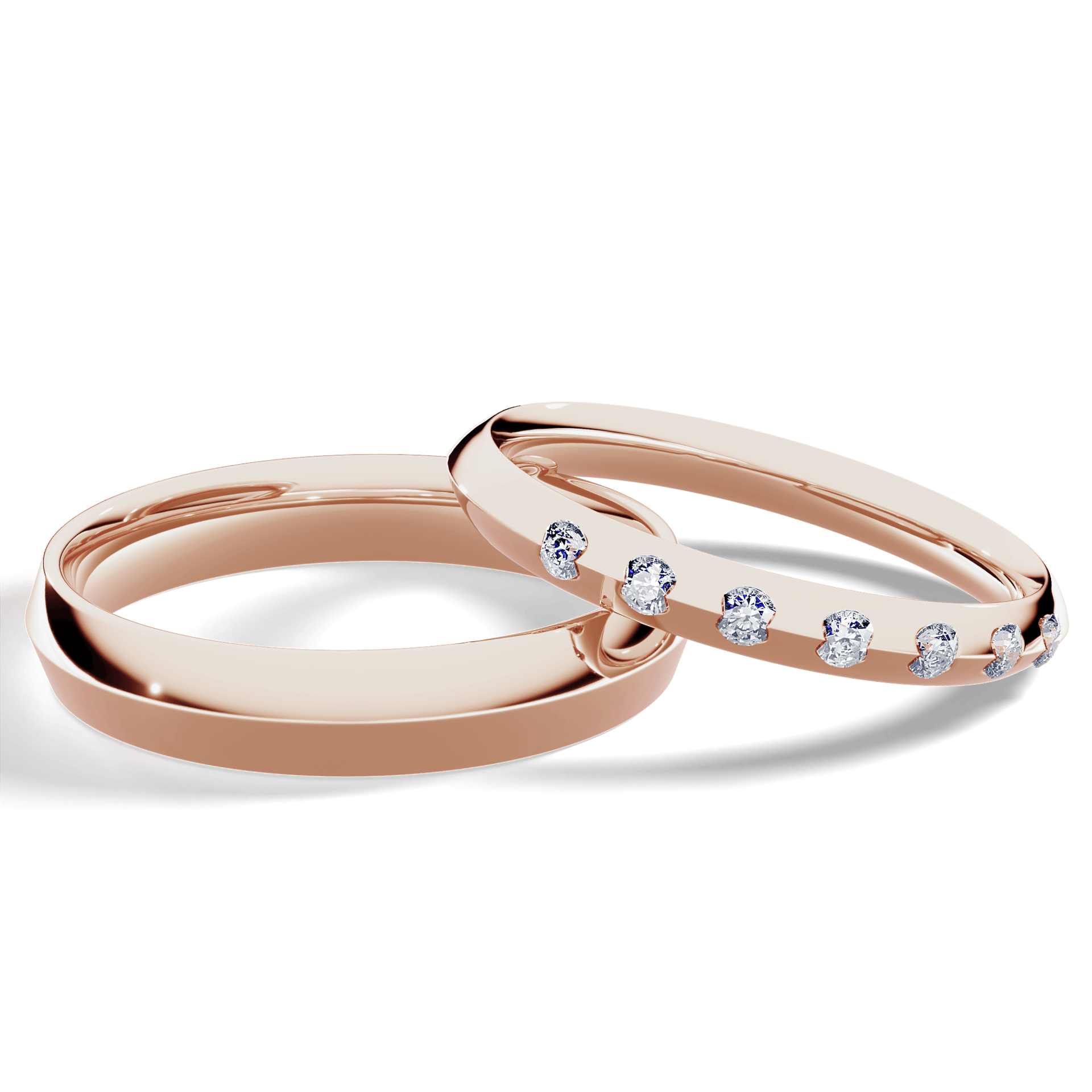 Obrączka z diamentami Baby z różowego złota 2,5mm z diamentem laboratoryjnym