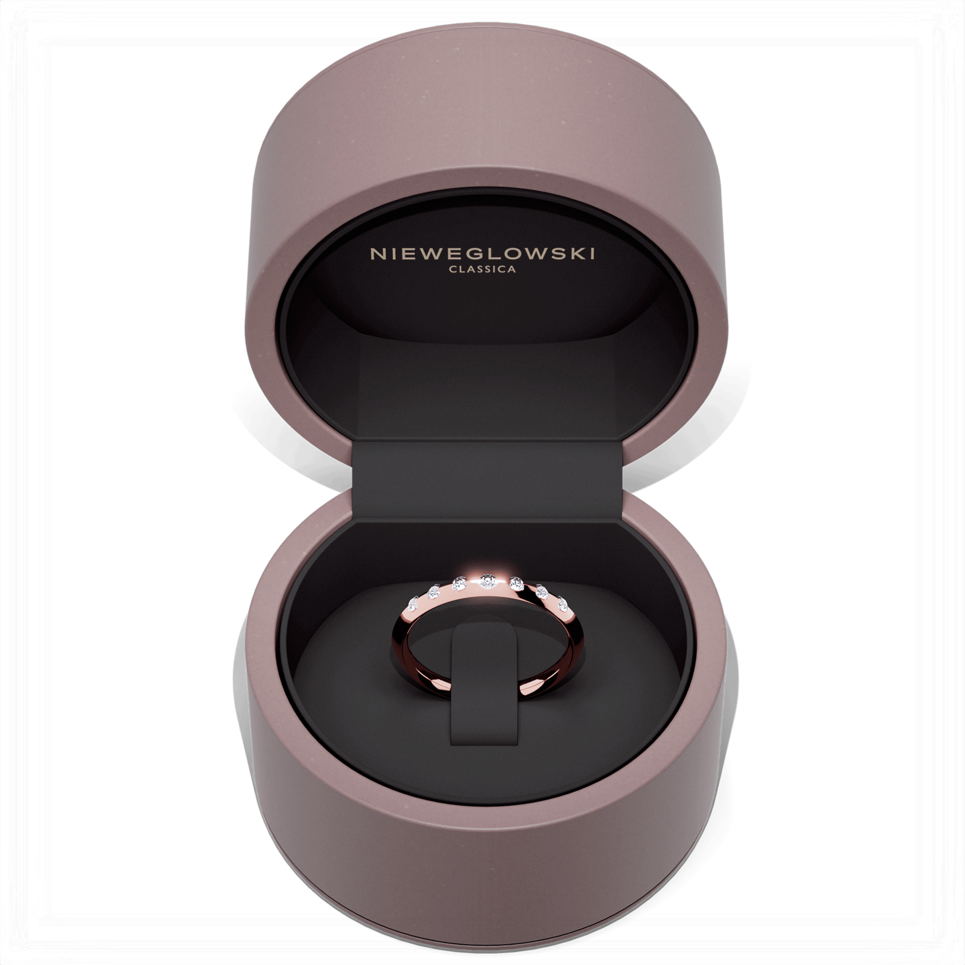 Obraczka z diamentami baby rozowe zloto diament lab 7szt 05