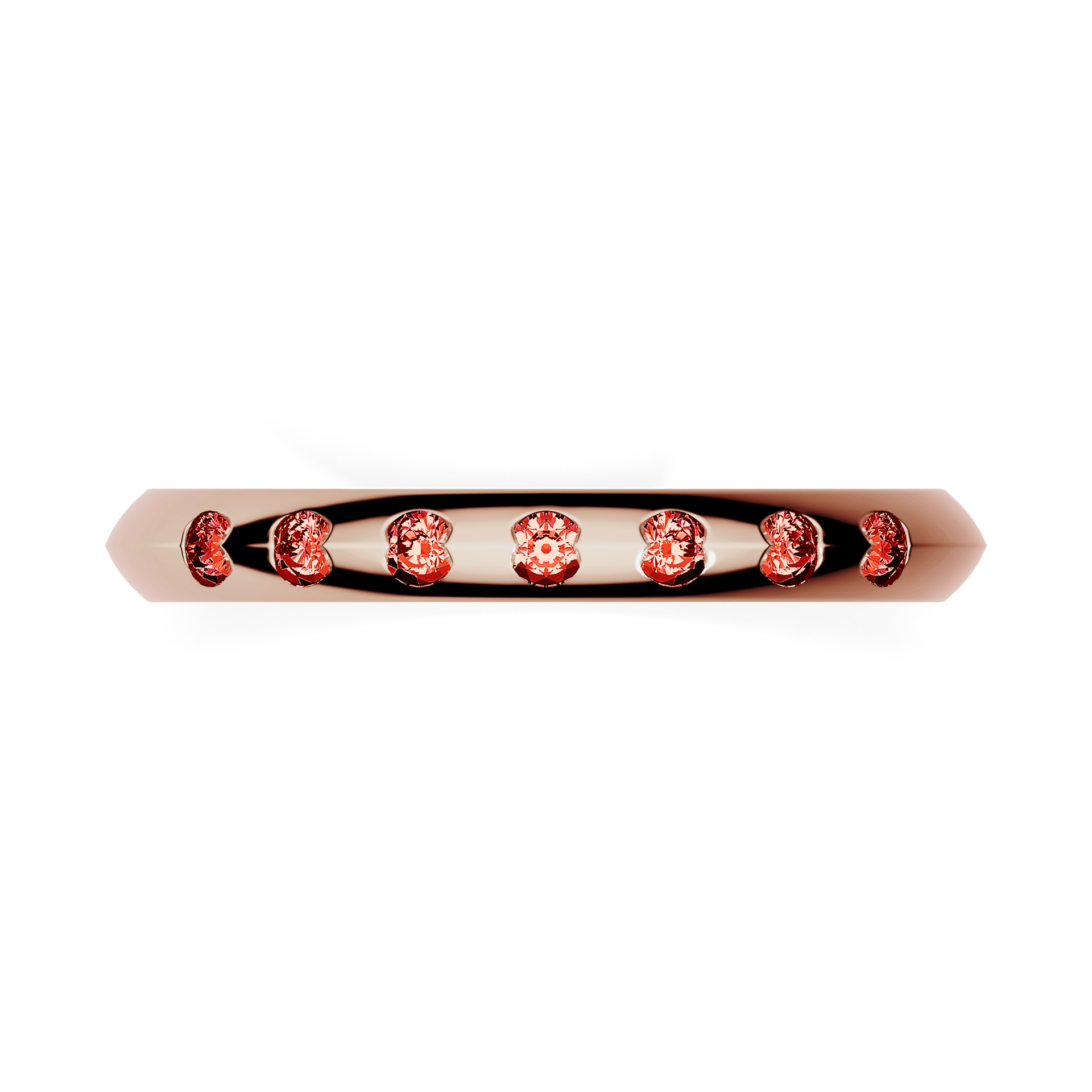 Obraczka z diamentami baby rozowe zloto diament lab czerwony 7szt 03