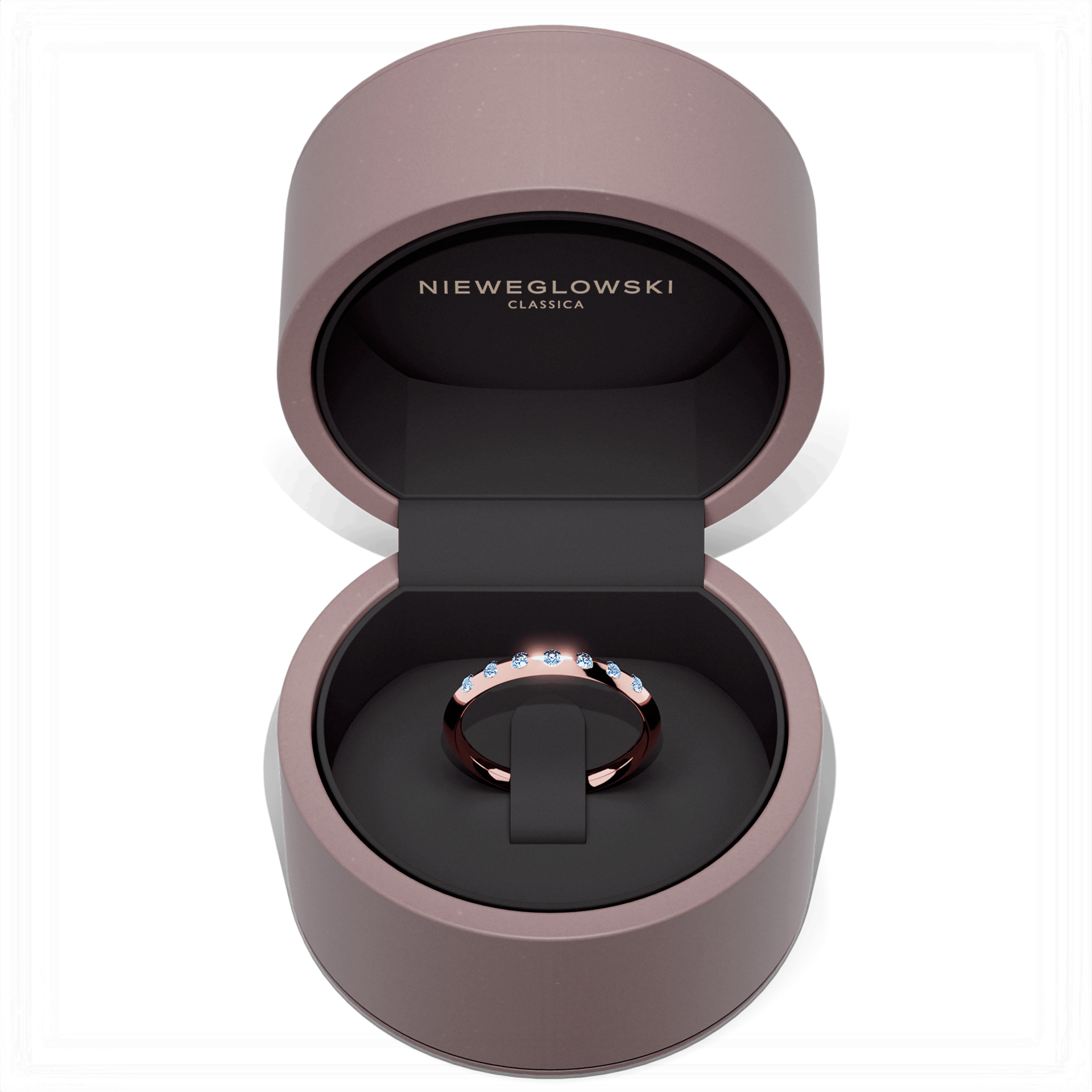 Obraczka z diamentami baby rozowe zloto diament lab niebieski 7szt 05