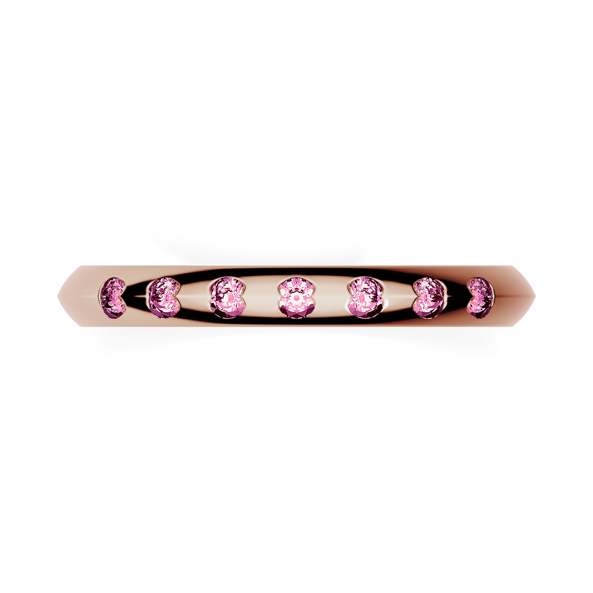 Obraczka z diamentami baby rozowe zloto diament lab rozowy 7szt 03