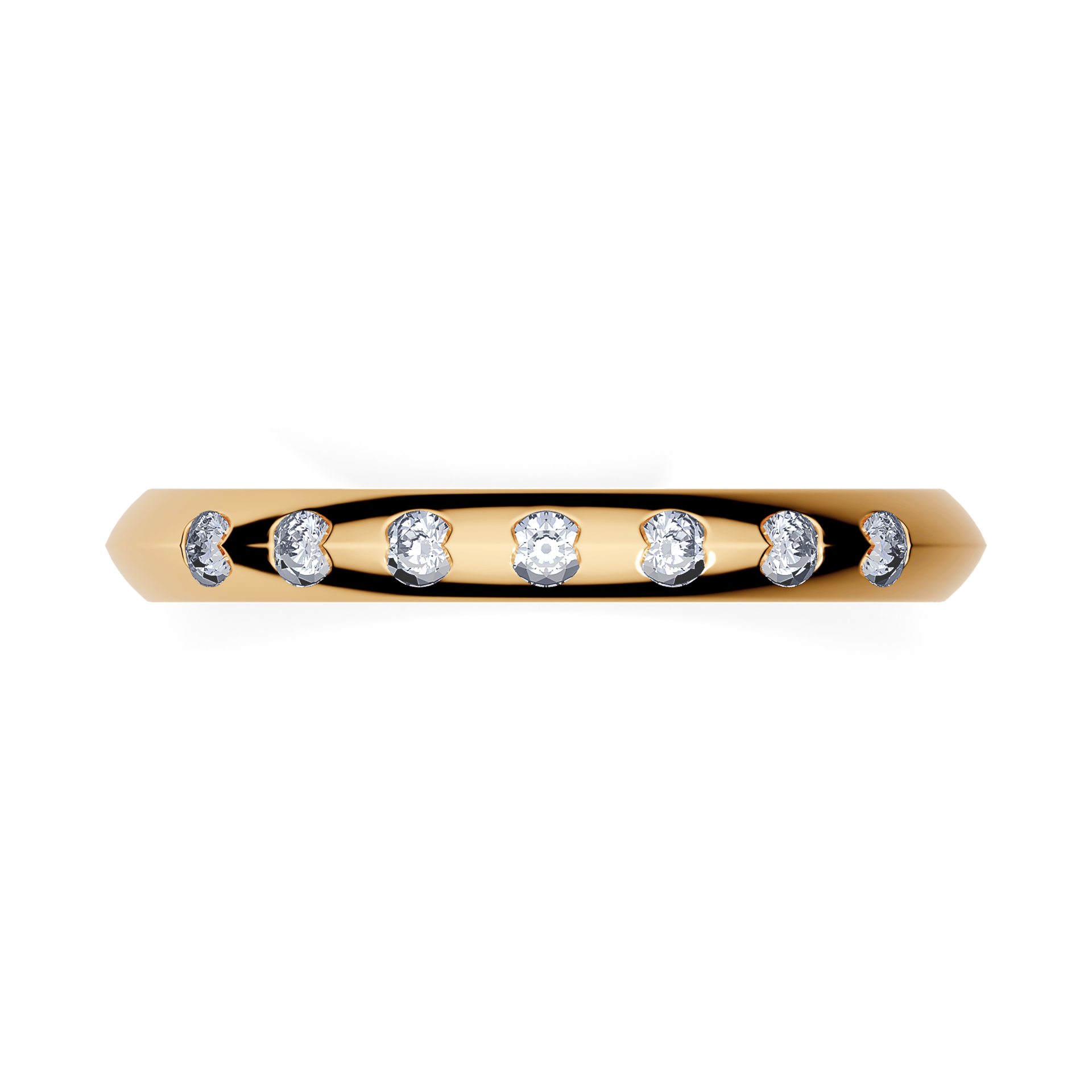 Obraczka z diamentami baby zolte zloto diament lab 7szt 03