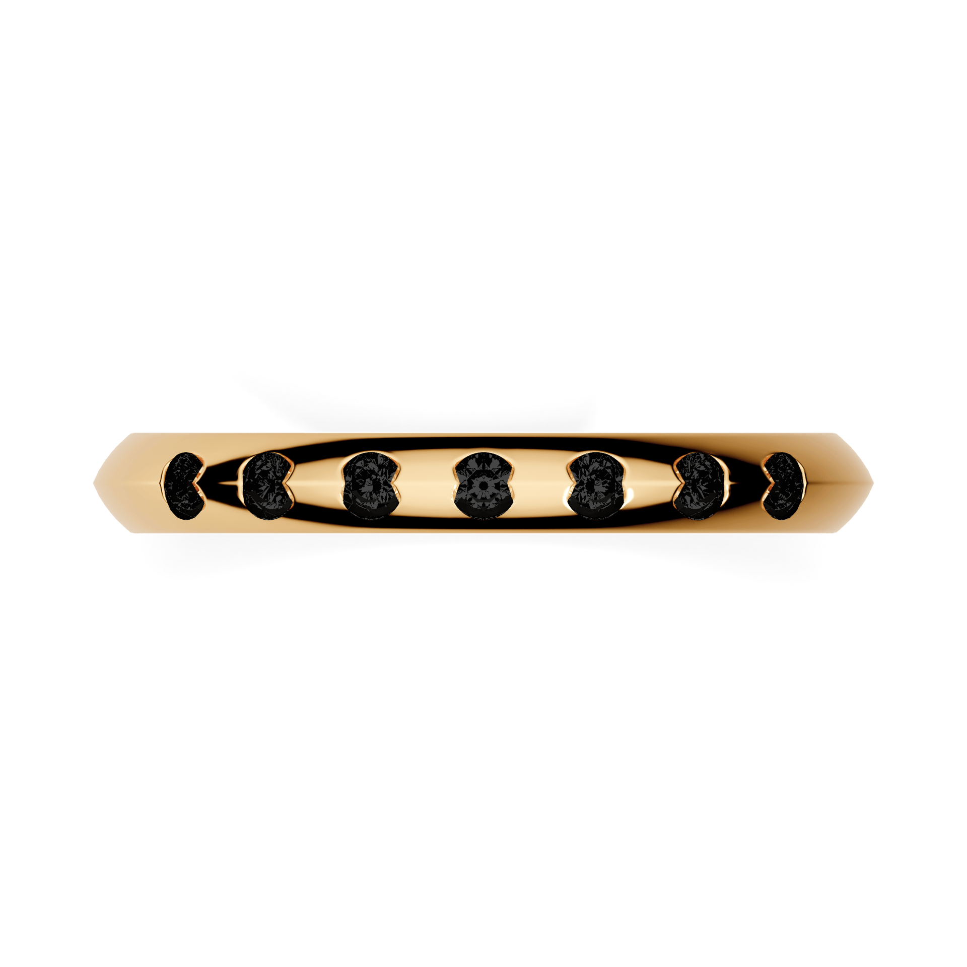 Obraczka z diamentami baby zolte zloto diament lab czarny 7szt 03