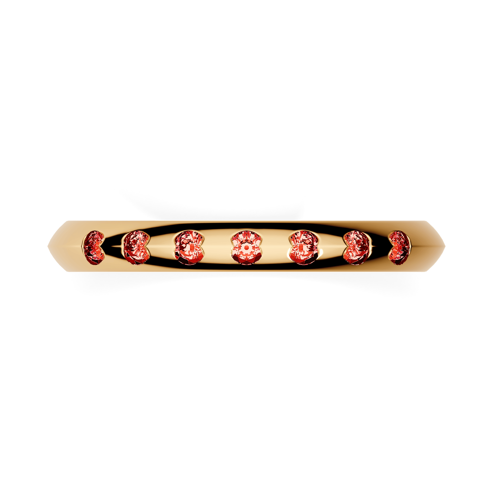 Obraczka z diamentami baby zolte zloto diament lab czerwony 7szt 03