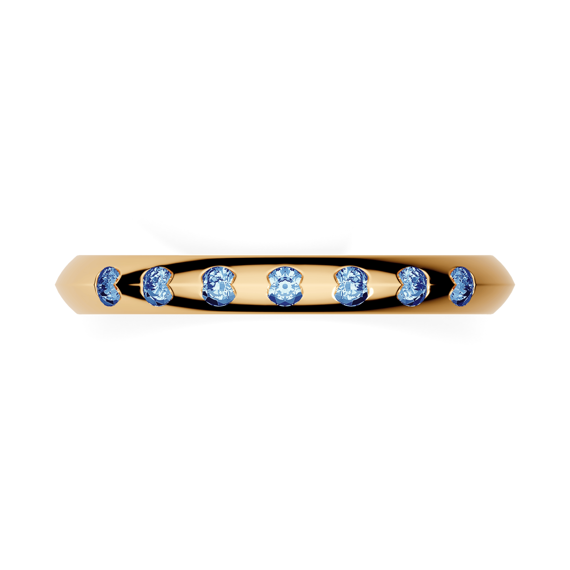 Obraczka z diamentami baby zolte zloto diament lab niebieski 7szt 03