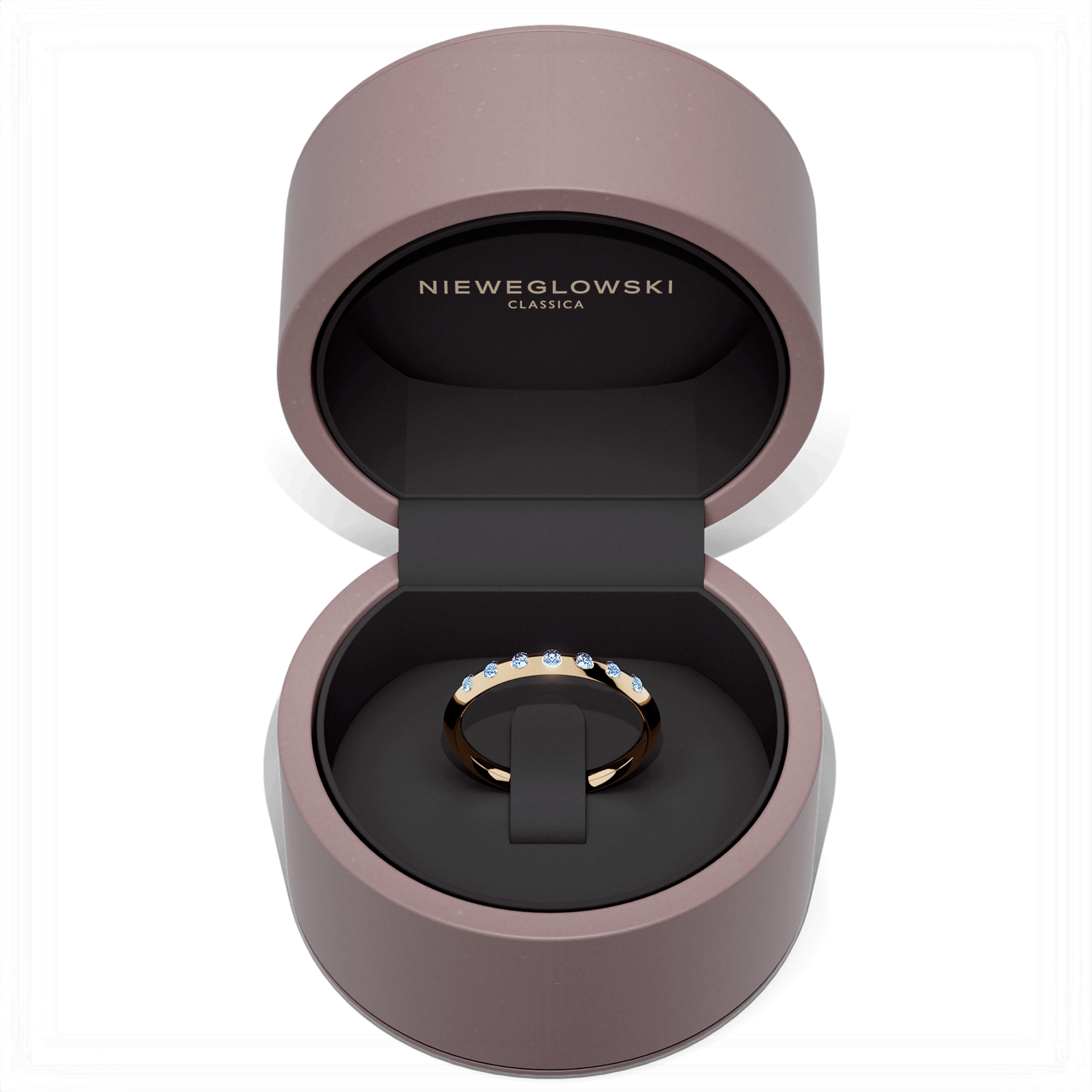 Obraczka z diamentami baby zolte zloto diament lab niebieski 7szt 05