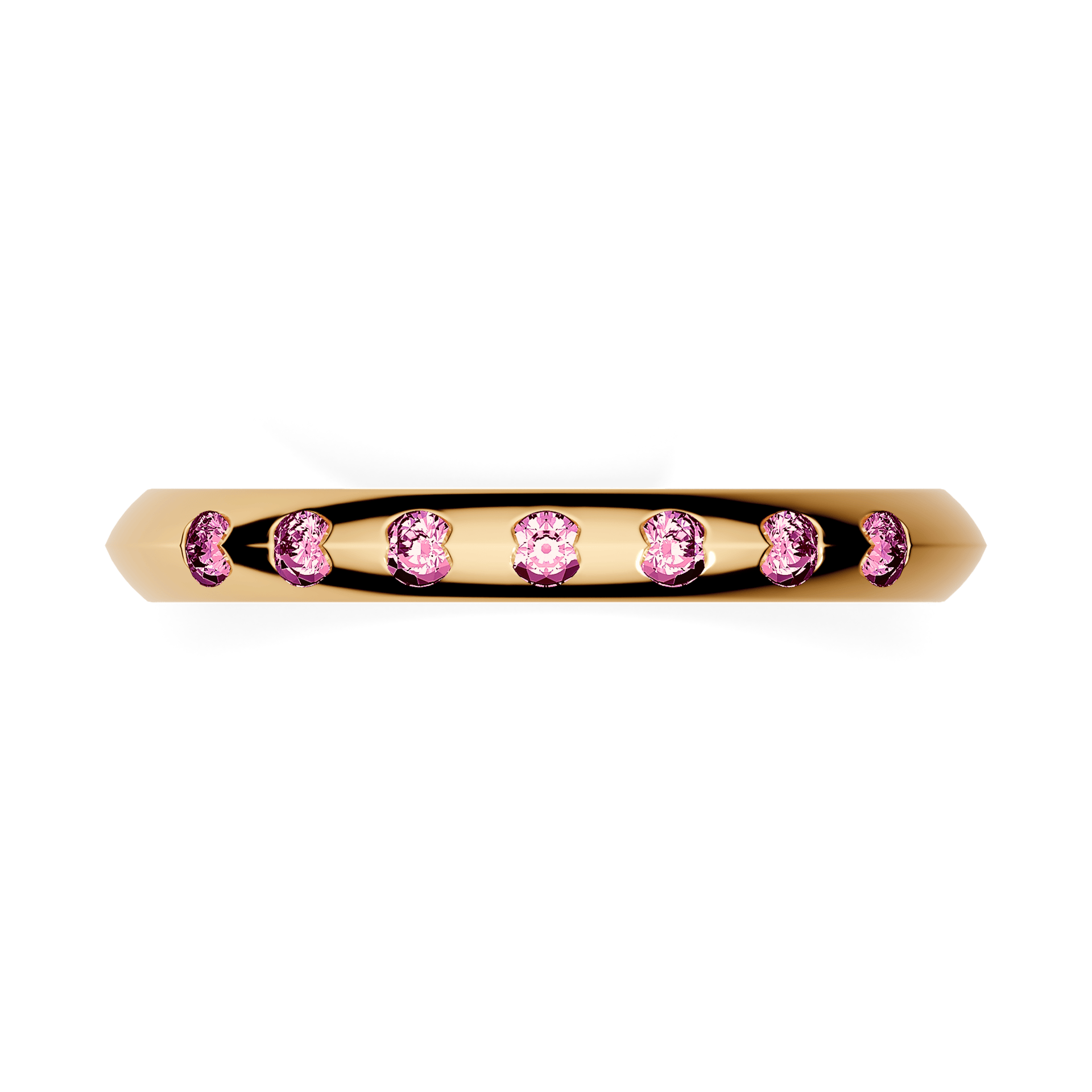 Obraczka z diamentami baby zolte zloto diament lab rozowy 7szt 03