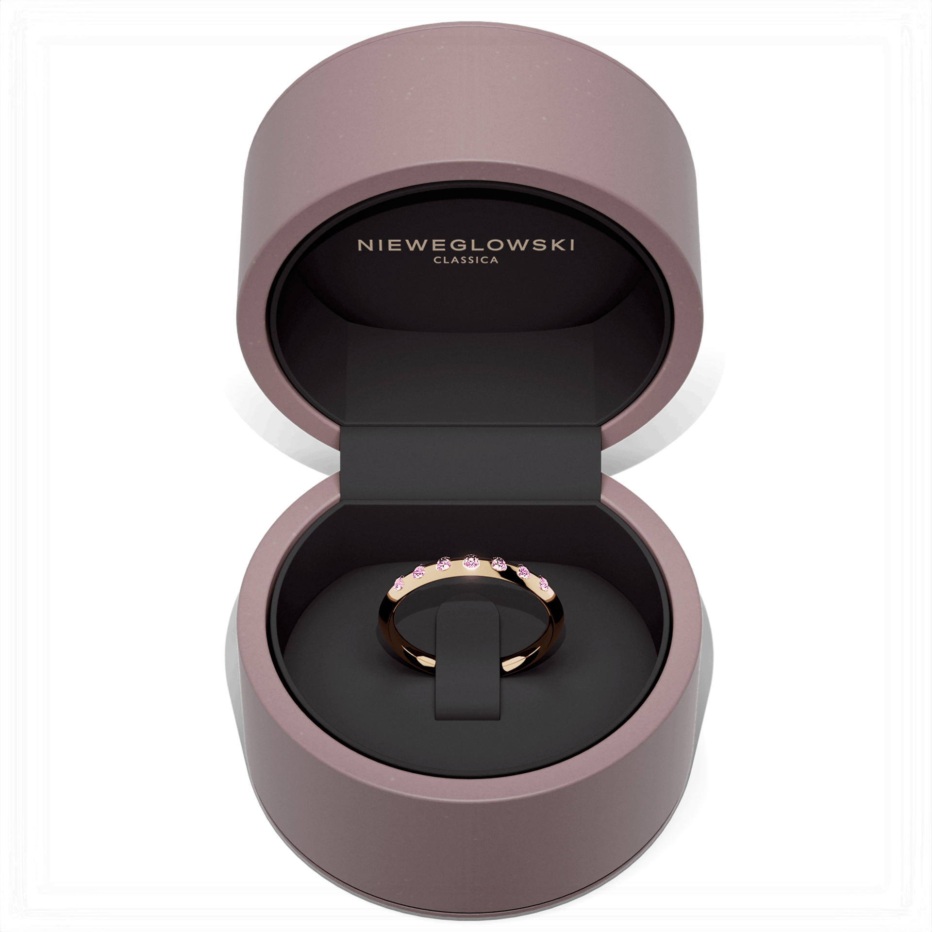 Obraczka z diamentami baby zolte zloto diament lab rozowy 7szt 05