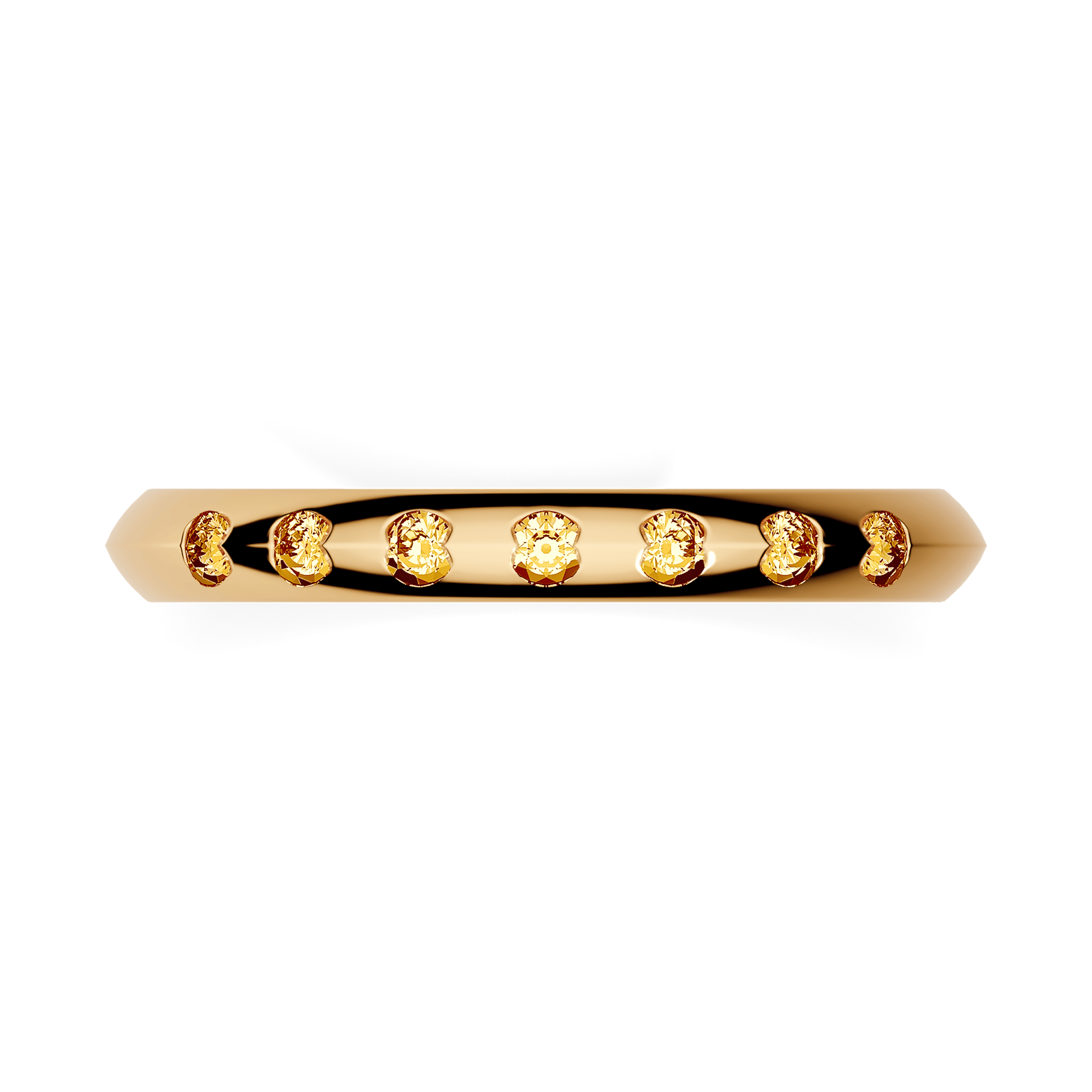 Obraczka z diamentami baby zolte zloto diament lab zolty 7szt 03