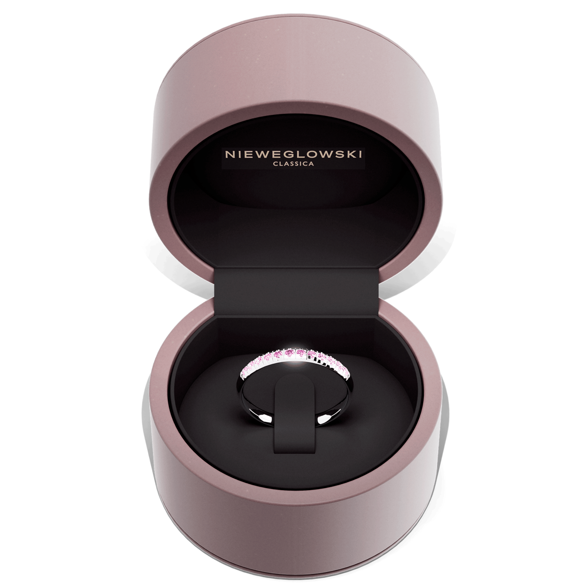 Obraczka z diamentami sunshine biale zloto diament lab rozowy 12szt 05