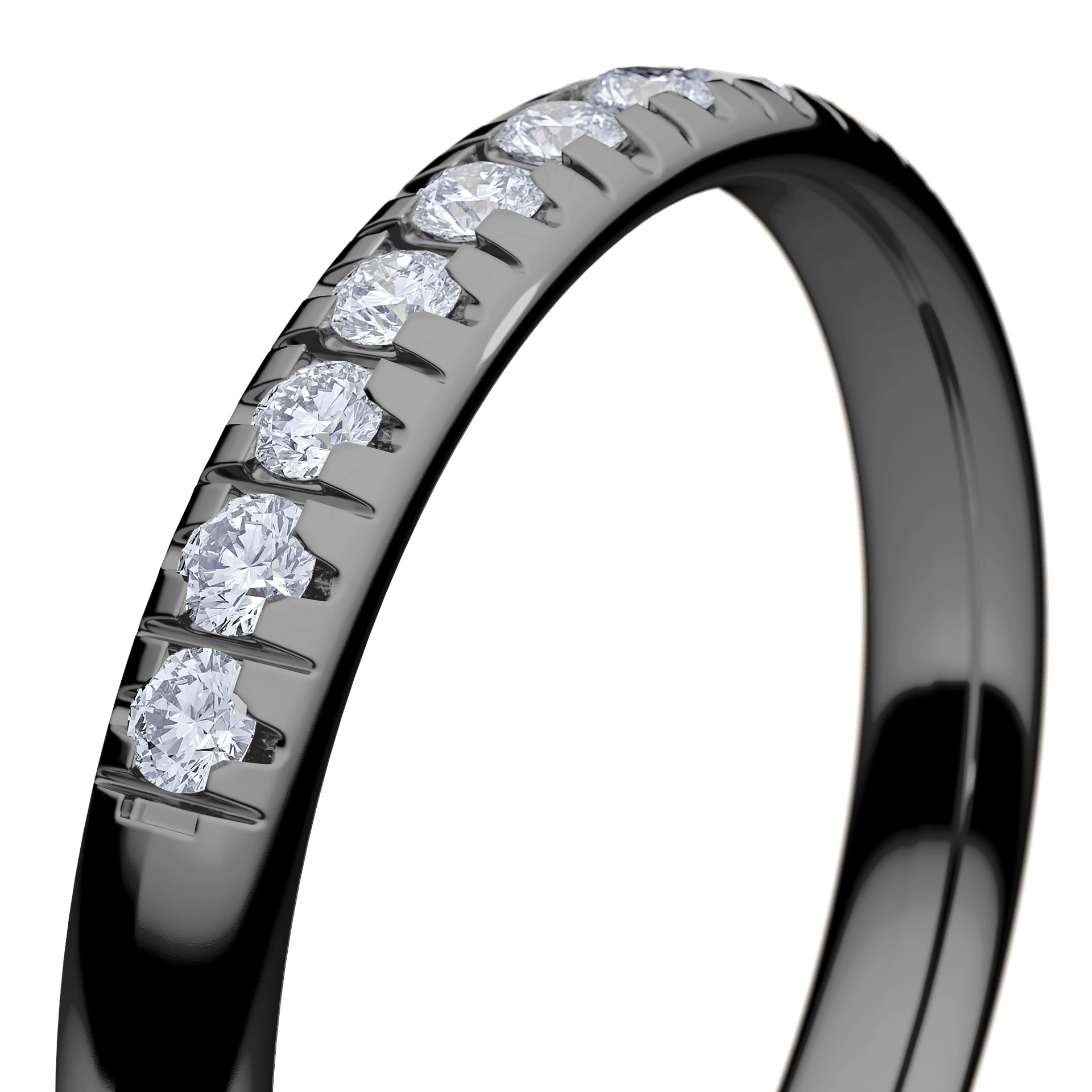 Obrączka z diamentami Sunshine z czarnego złota 2,5mm z diamentem laboratoryjnym