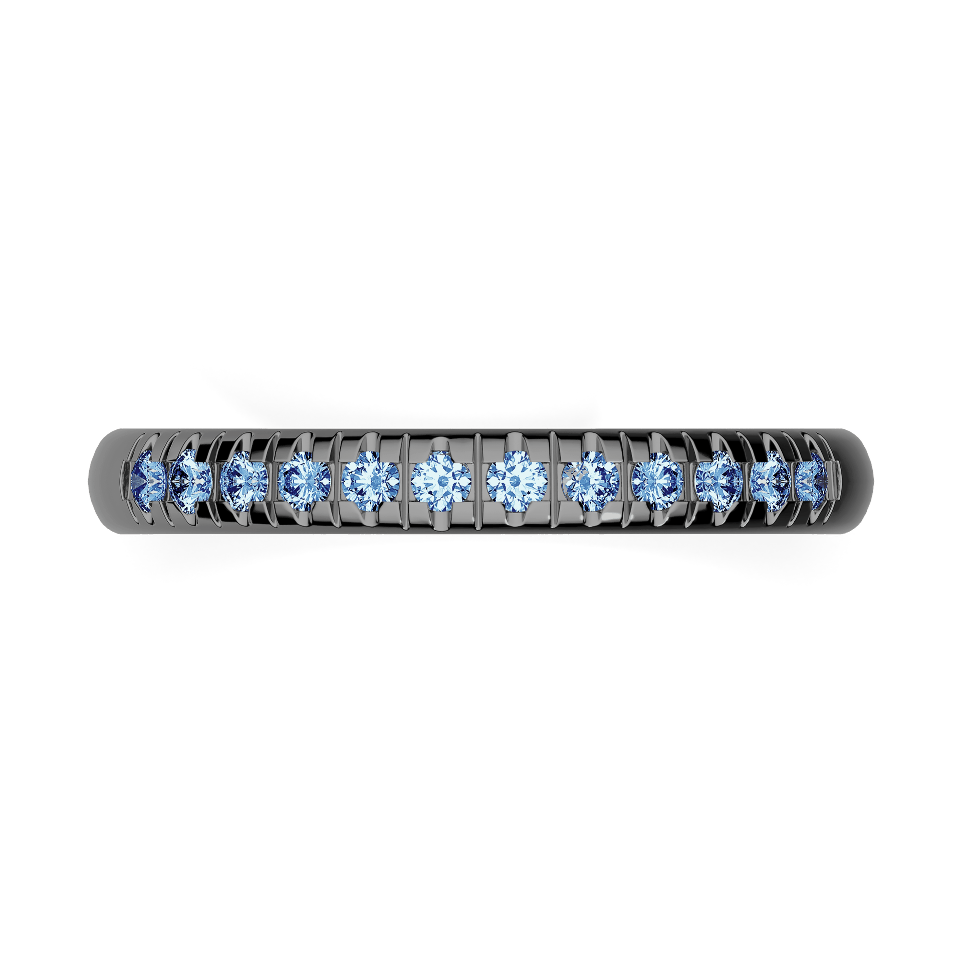 Obraczka z diamentami sunshine czarne zloto diament lab niebieski 12szt 03