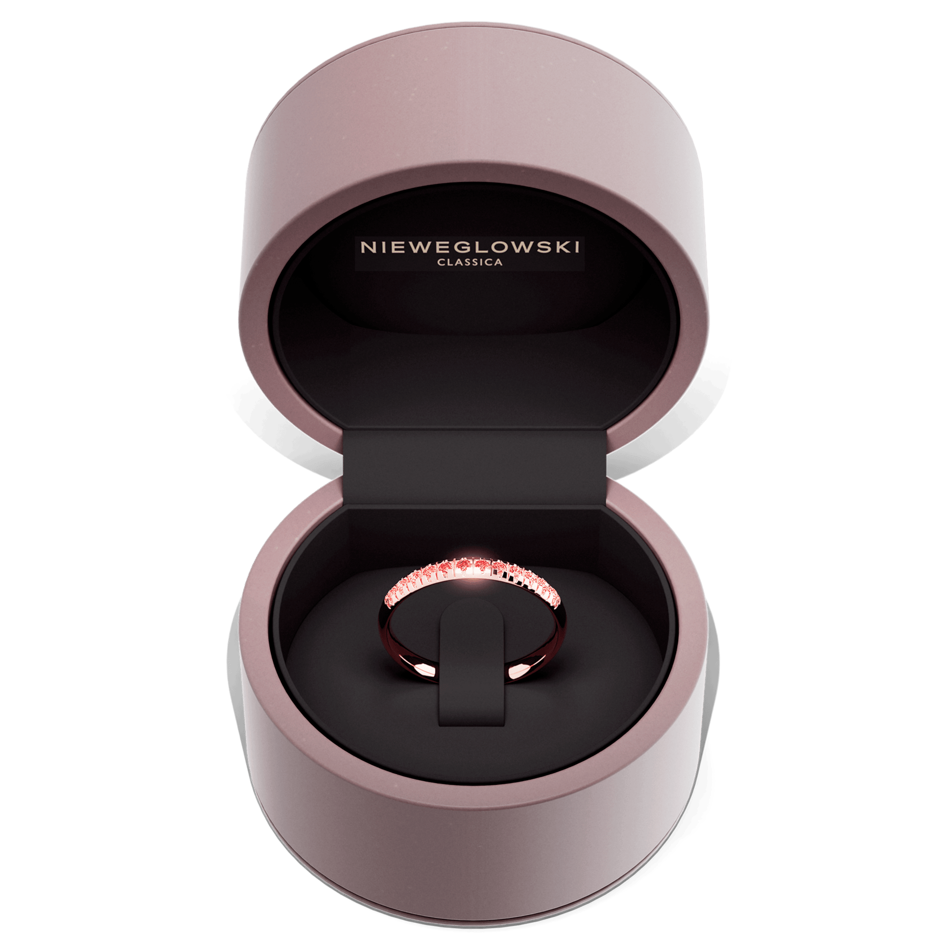 Obraczka z diamentami sunshine rozowe zloto diament lab czerwony 12szt 05