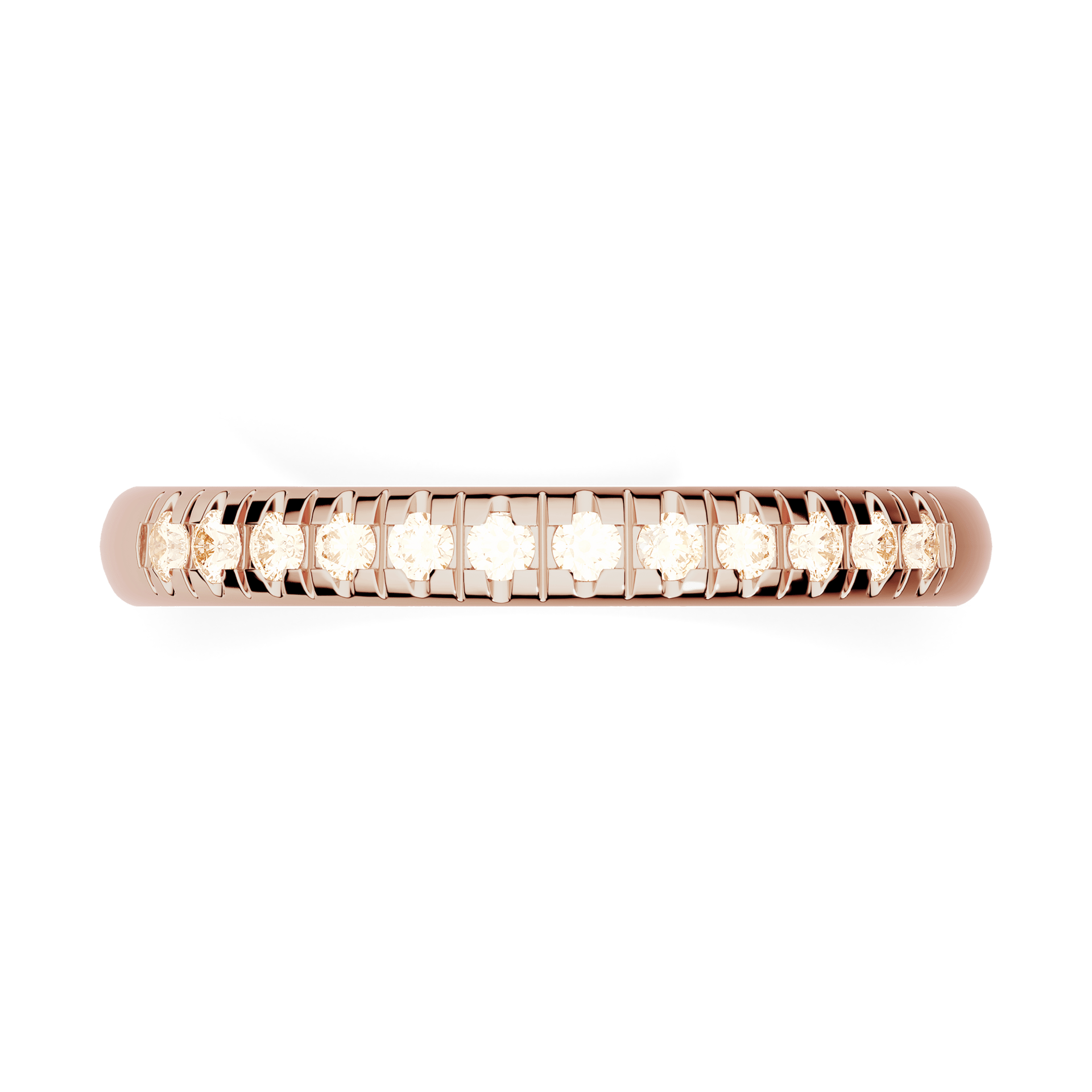 Obraczka z diamentami sunshine rozowe zloto diament lab zielony jasny 12szt 03