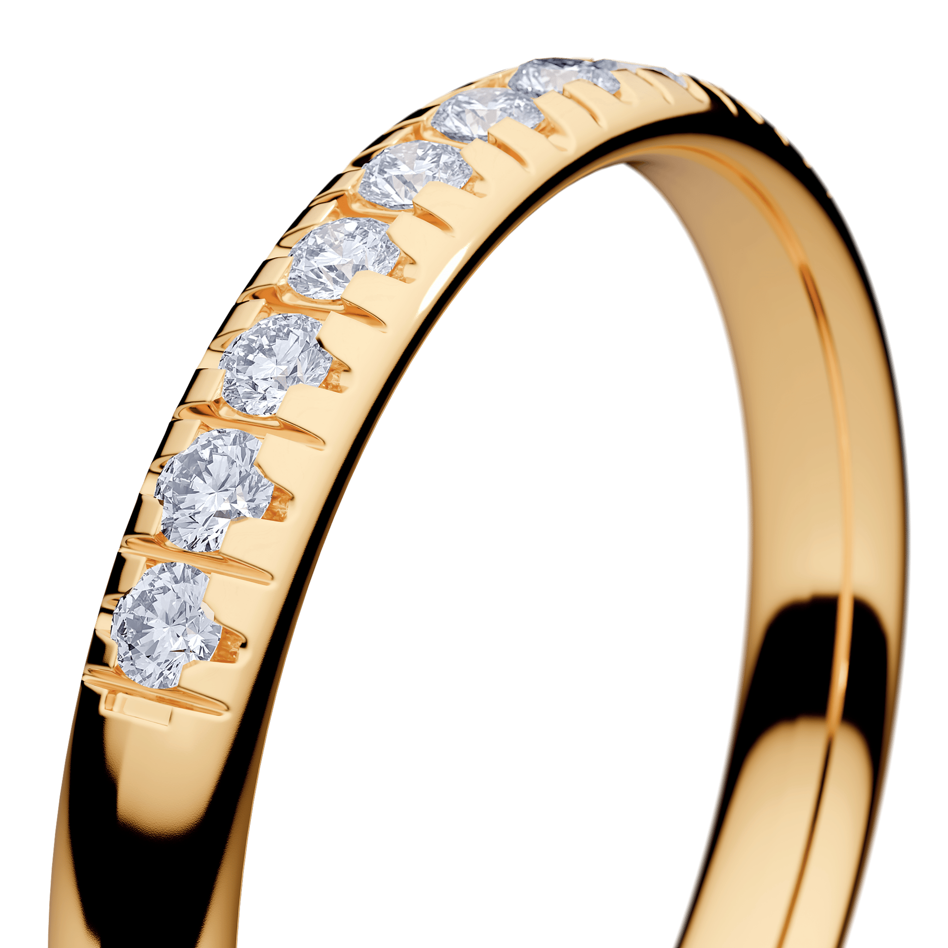 Obrączka z diamentami Sunshine z żółtego złota 2,5mm z diamentem naturalnym