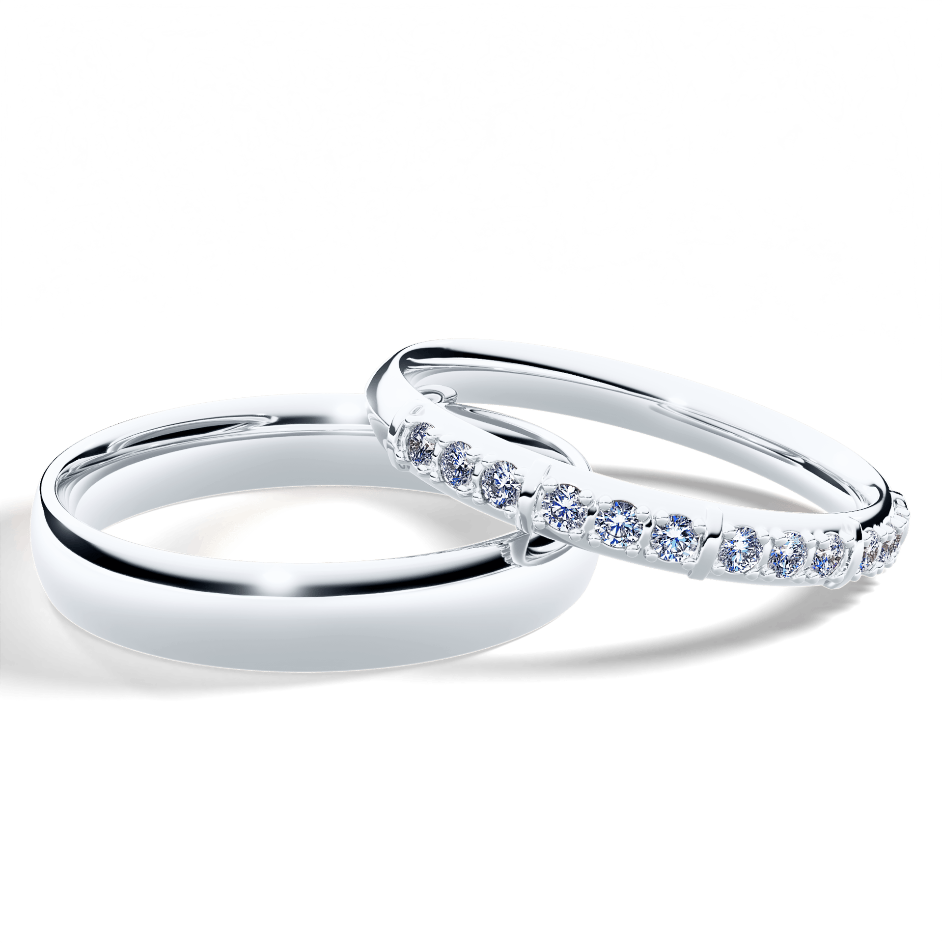 Obrączka z diamentami Beauty z białego złota 2,5mm z diamentem laboratoryjnym