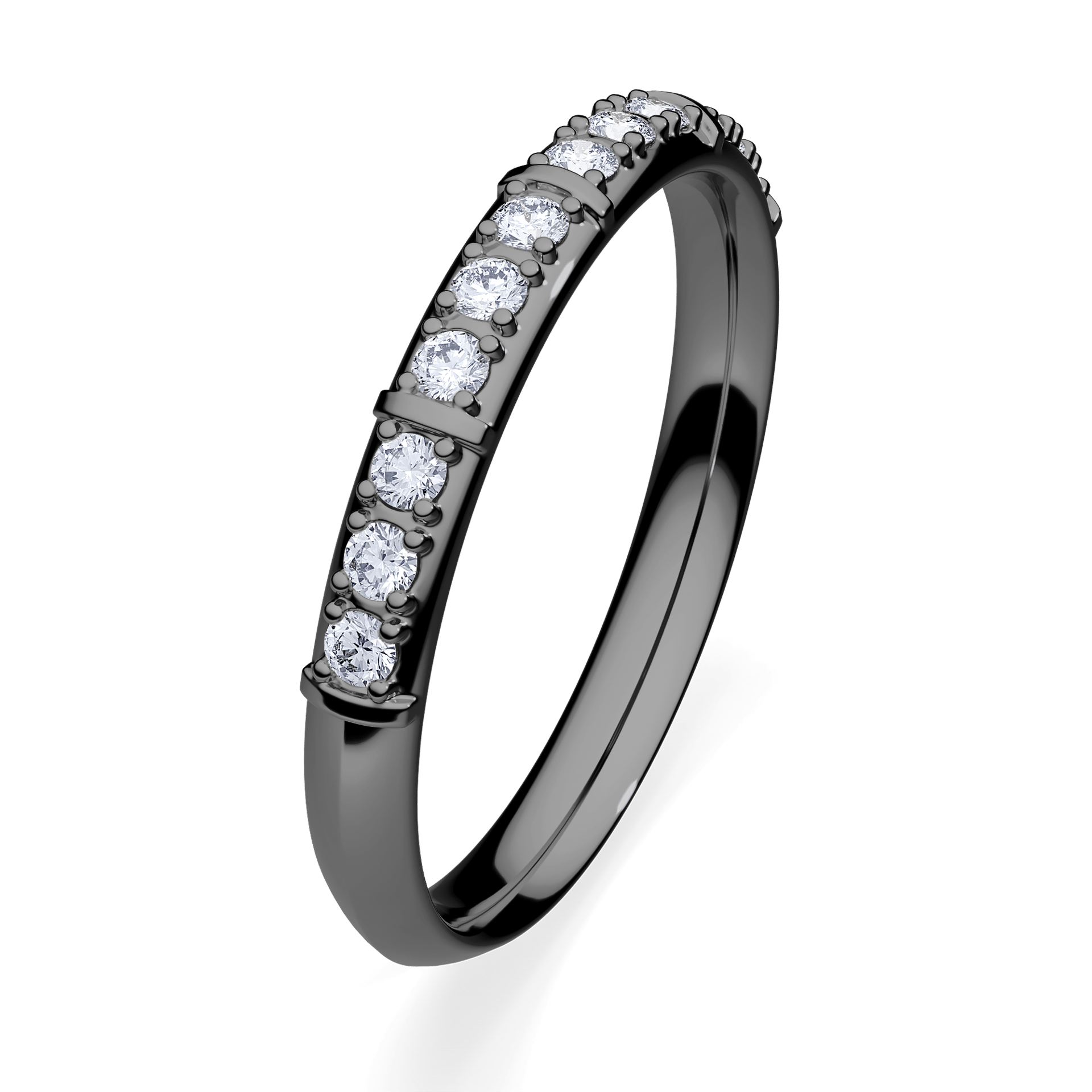Obrączka z diamentami Beauty z czarnego złota 2,5mm z diamentem naturalnym