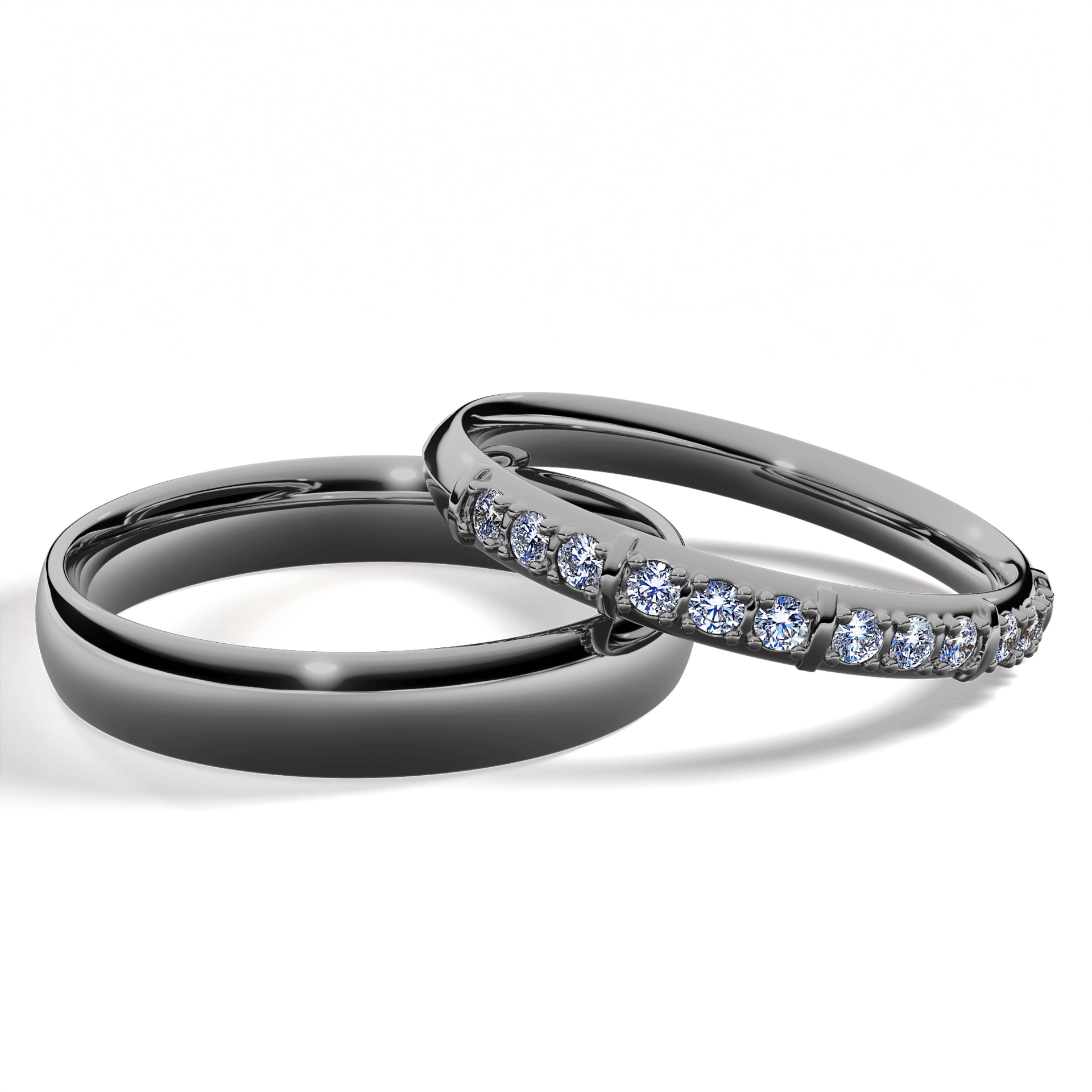 Obrączka z diamentami Beauty z czarnego złota 2,5mm z diamentem naturalnym