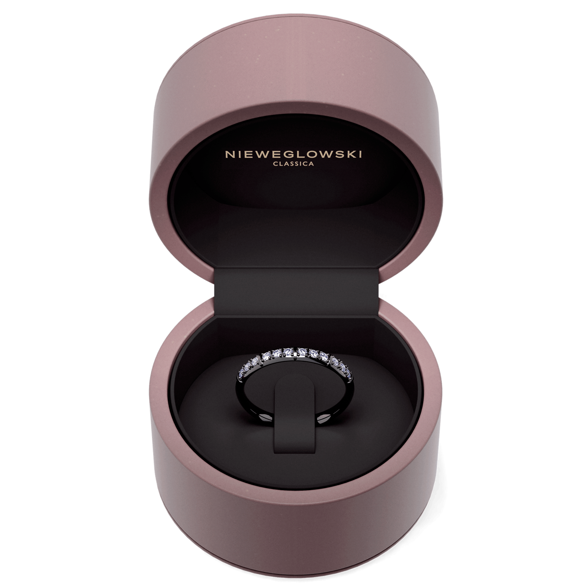 Obraczka z diamentami beauty czarne zloto diament lab 12szt 05