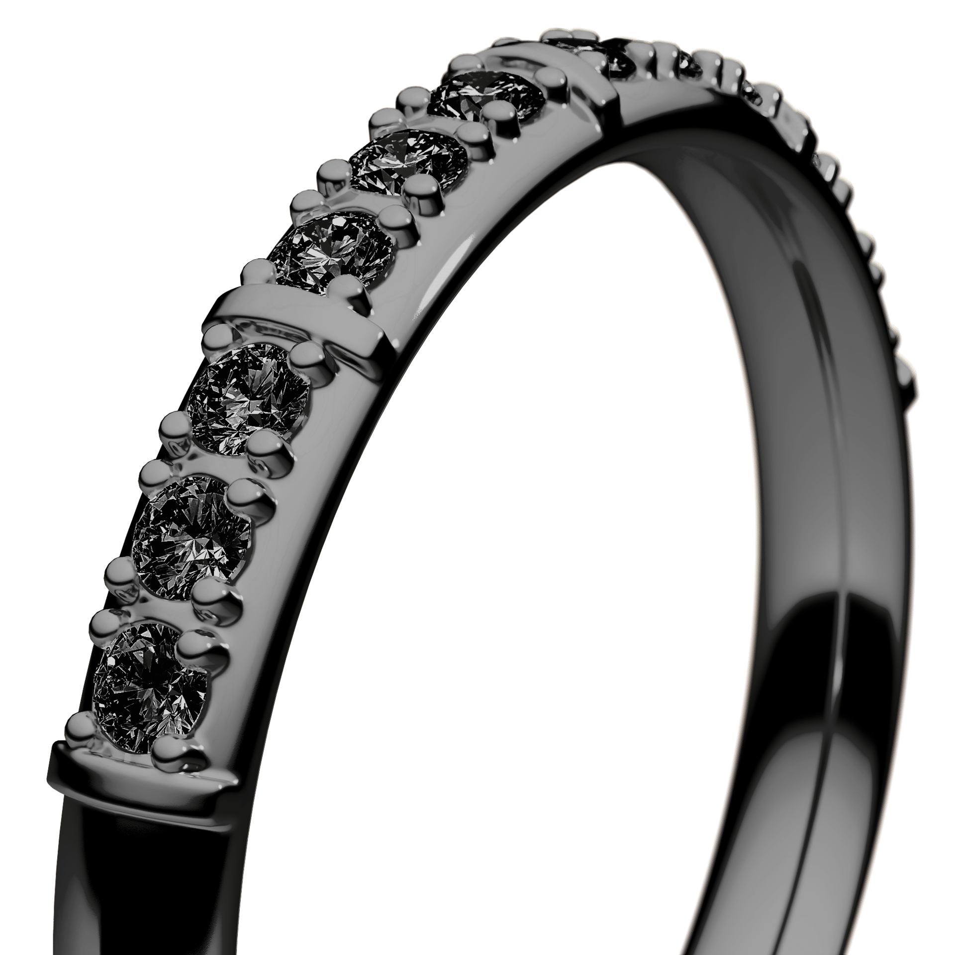 Obrączka z diamentami Beauty z czarnego złota 2,5mm z czarnym diamentem laboratoryjnym