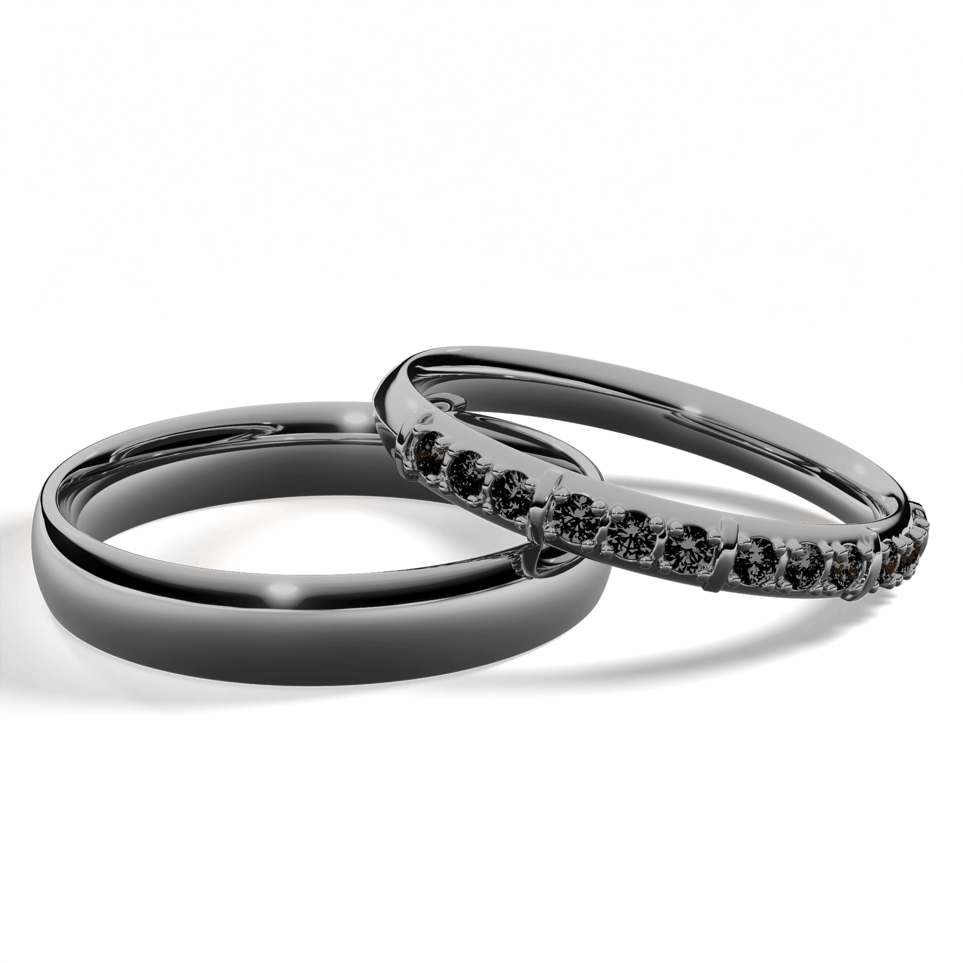 Obrączka z diamentami Beauty z czarnego złota 2,5mm z czarnym diamentem laboratoryjnym