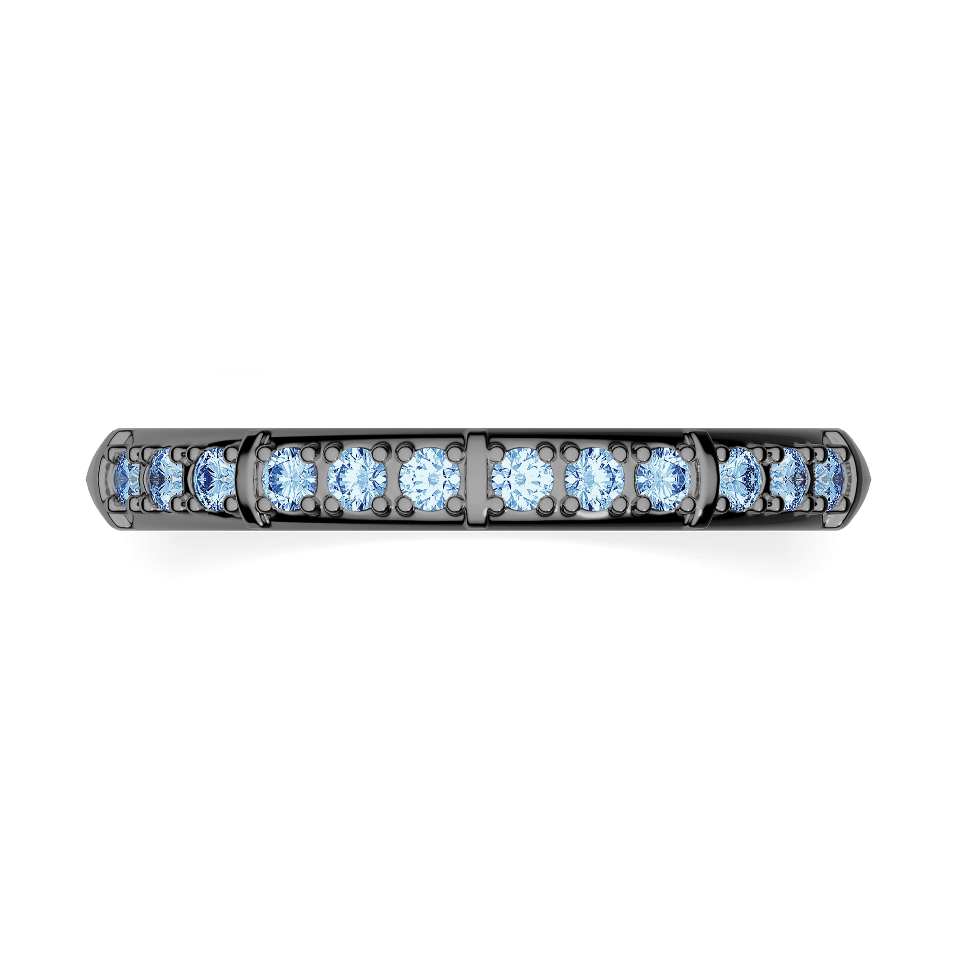 Obraczka z diamentami beauty czarne zloto diament lab niebieski 12szt 03