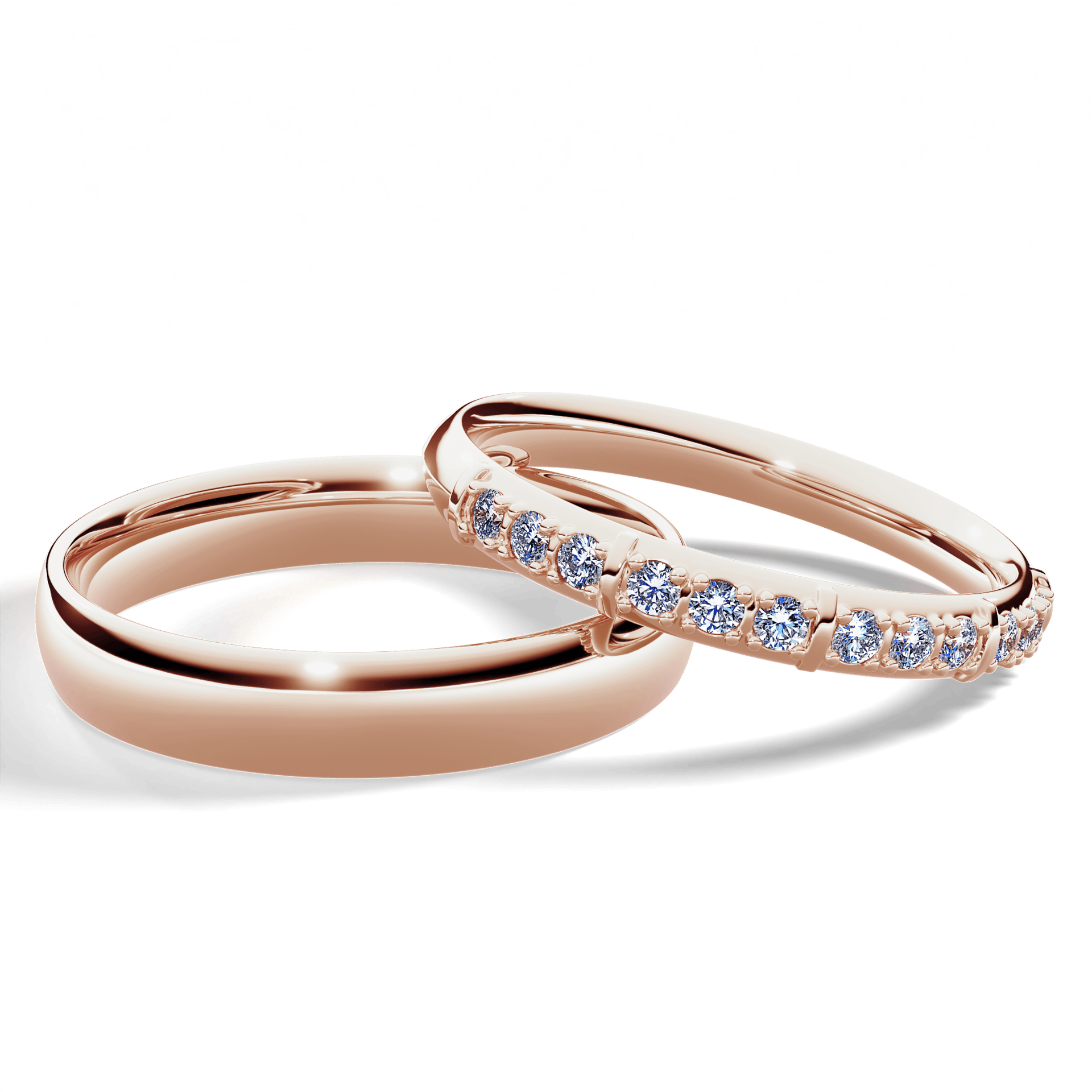 Obrączka z diamentami Beauty z różowego złota 2,5mm z diamentem naturalnym