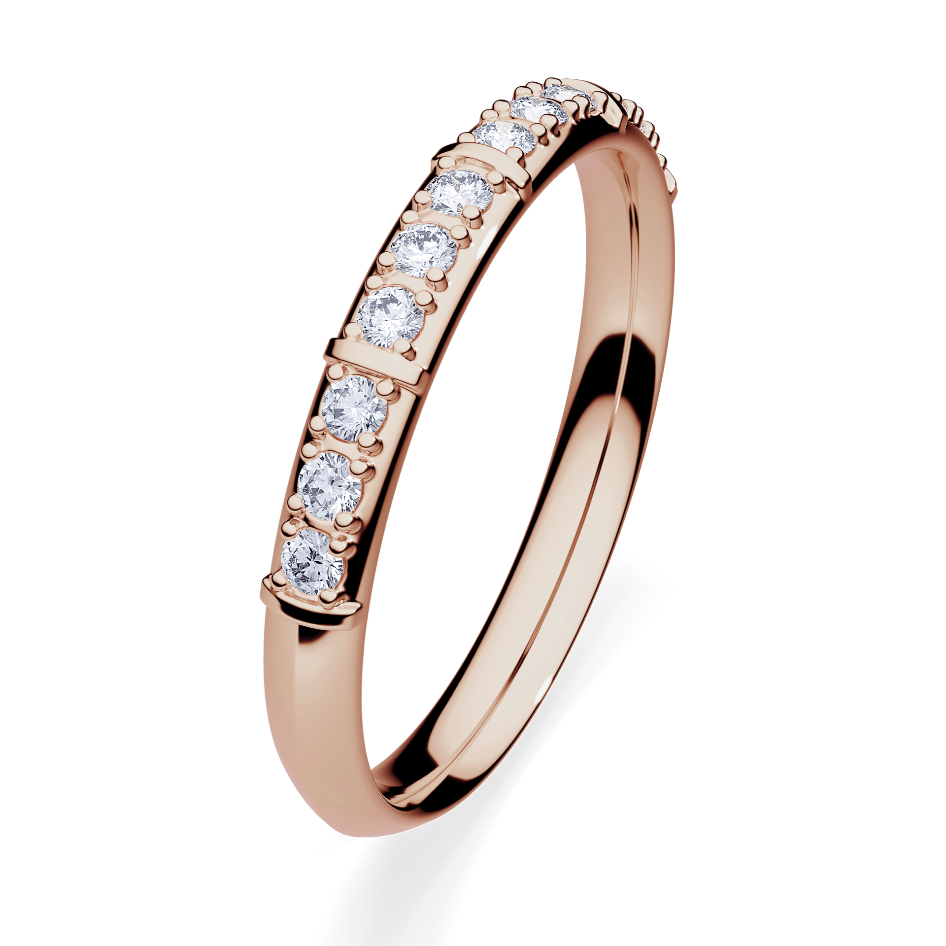 Obrączka z diamentami Beauty z różowego złota 2,5mm z diamentem laboratoryjnym