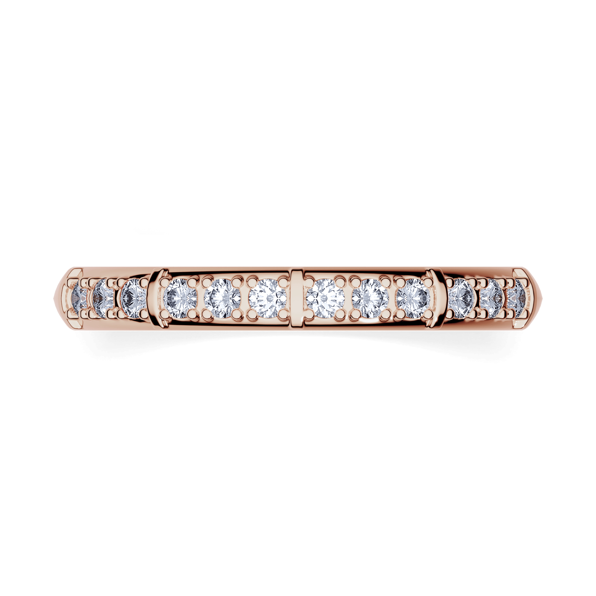 Obraczka z diamentami beauty rozowe zloto diament lab 12szt 03