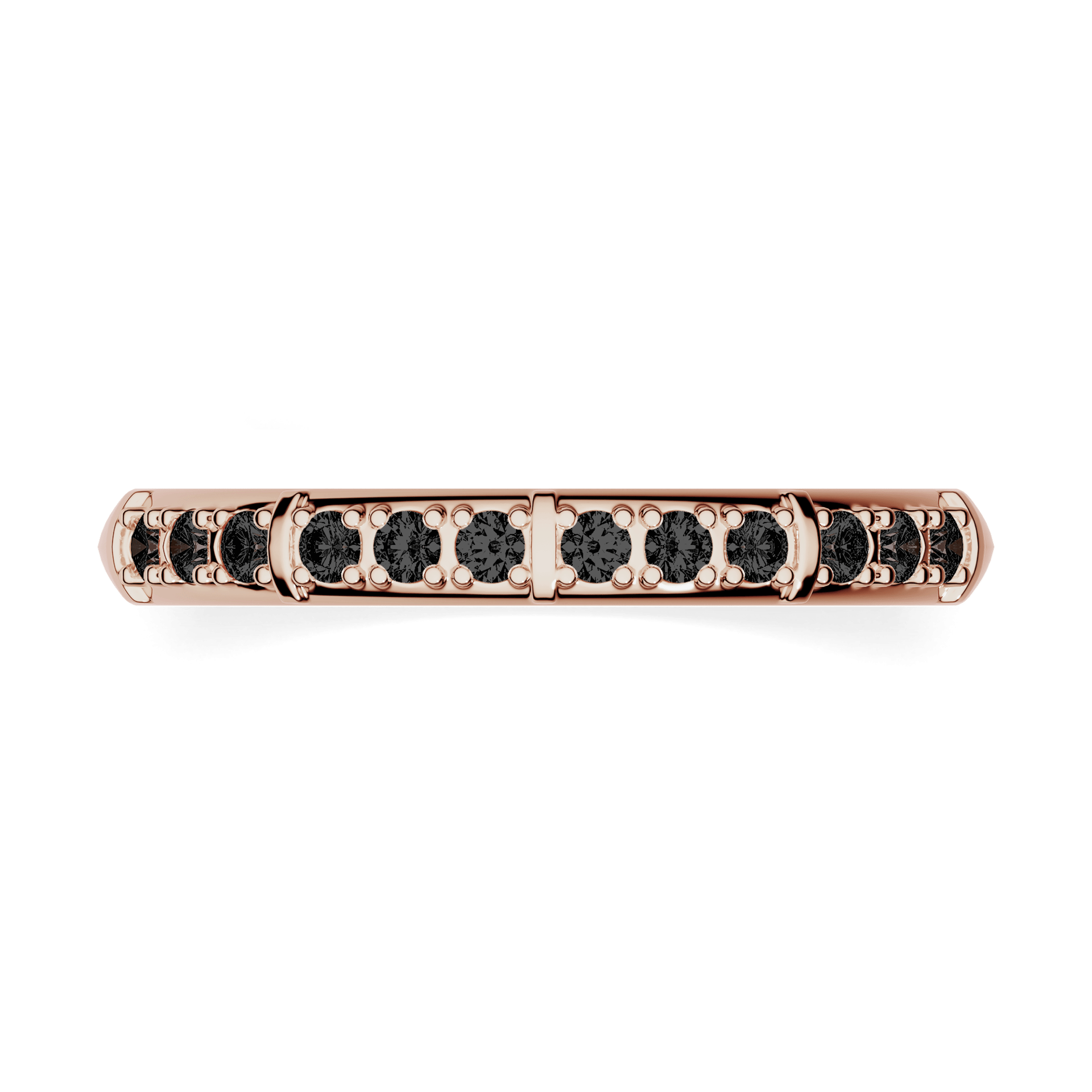 Obraczka z diamentami beauty rozowe zloto diament lab czarny 12szt 03