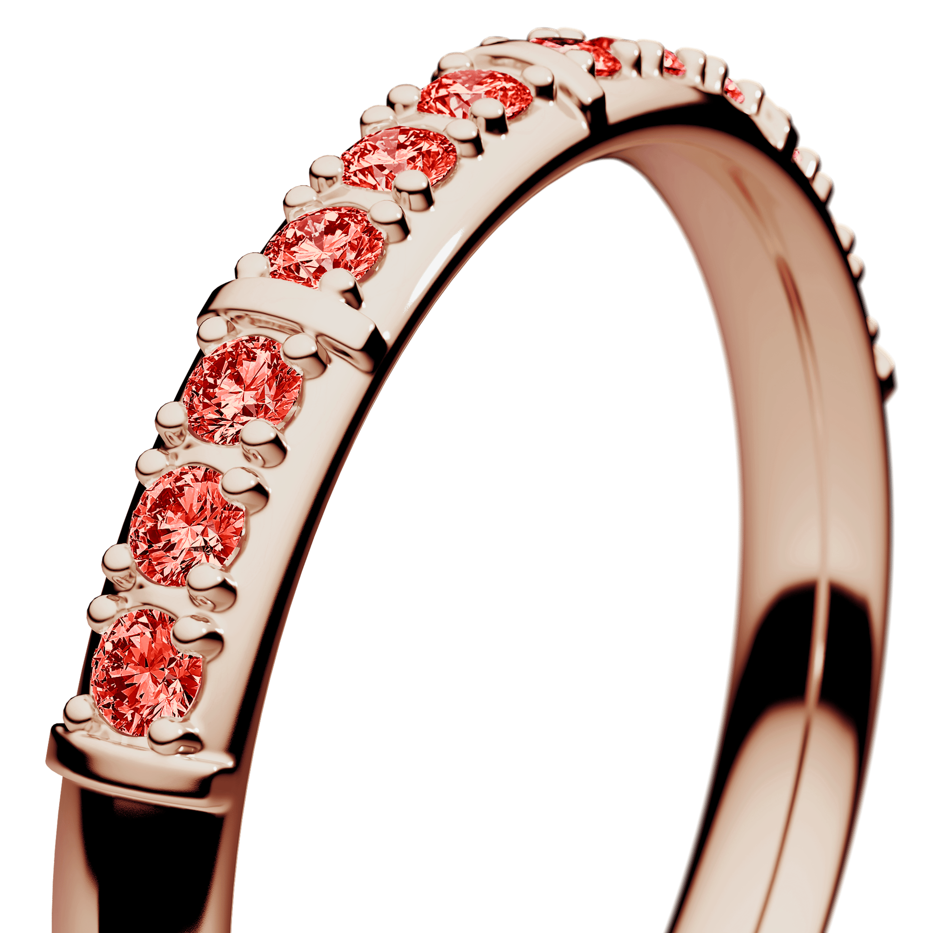 Obrączka z diamentami Beauty z różowego złota 2,5mm z czerwonym diamentem laboratoryjnym