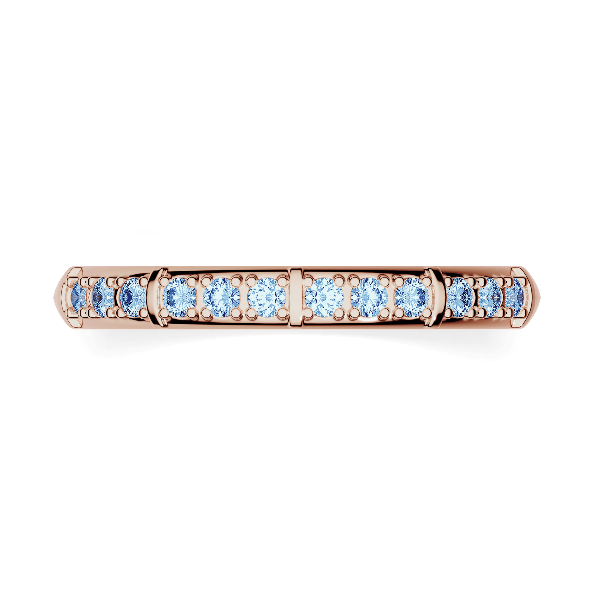 Obraczka z diamentami beauty rozowe zloto diament lab niebieski 12szt 03