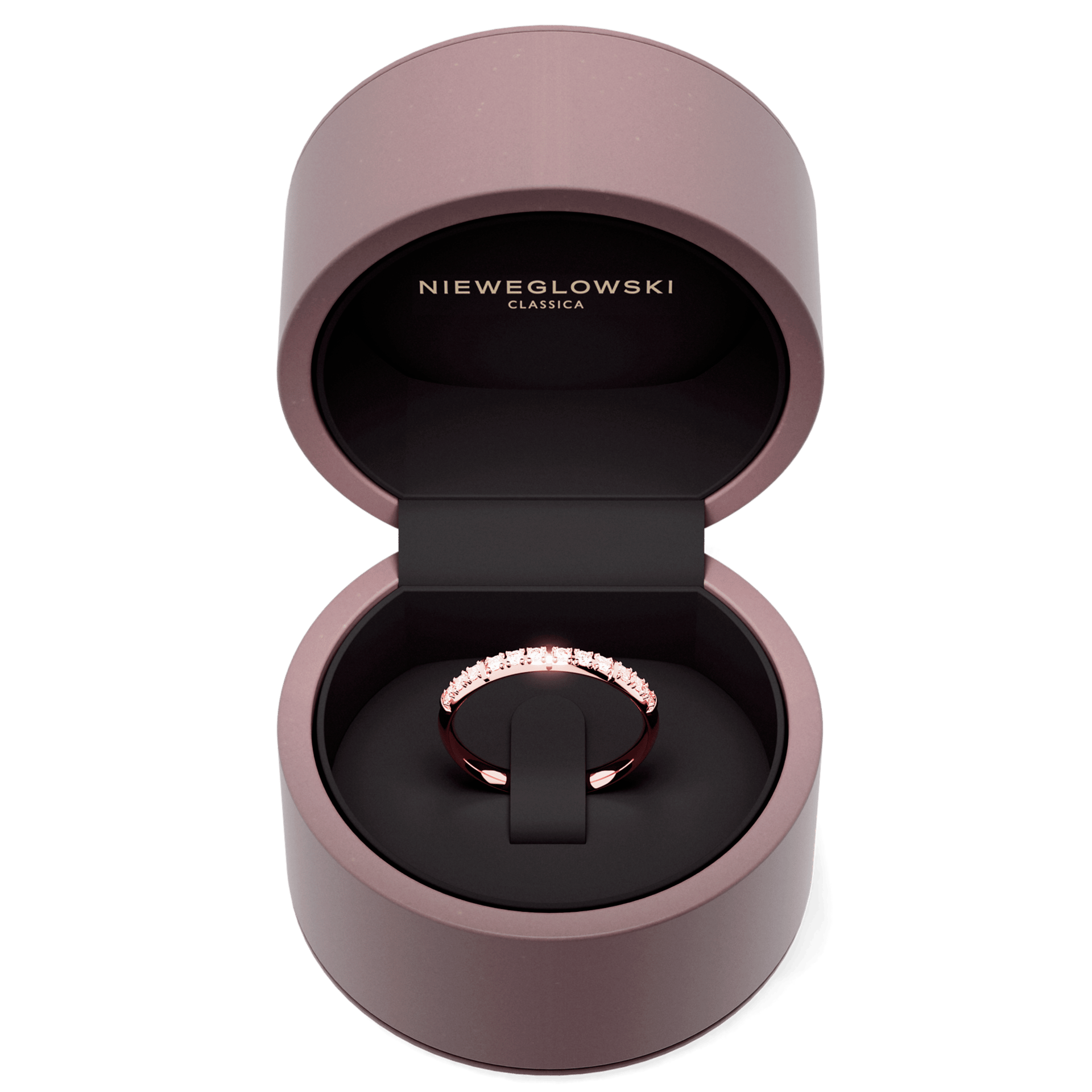 Obraczka z diamentami beauty rozowe zloto diament lab zielony jasny 12szt 05