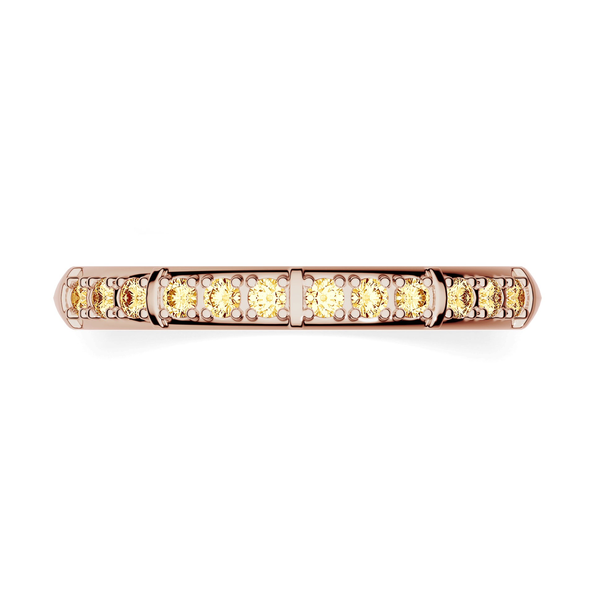 Obraczka z diamentami beauty rozowe zloto diament lab zolty 12szt 03