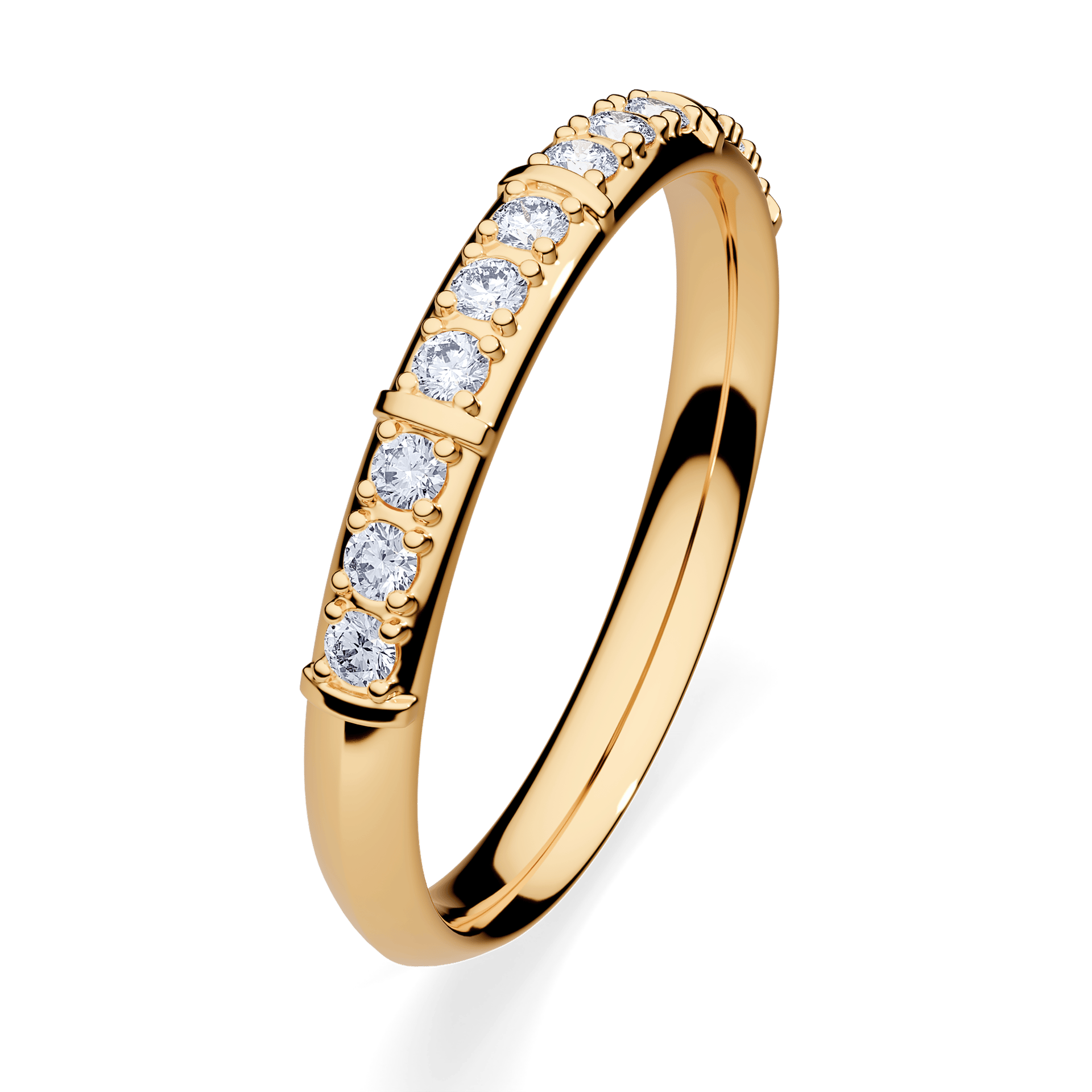 Obrączka z diamentami Beauty z żółtego złota 2,5mm z diamentem naturalnym