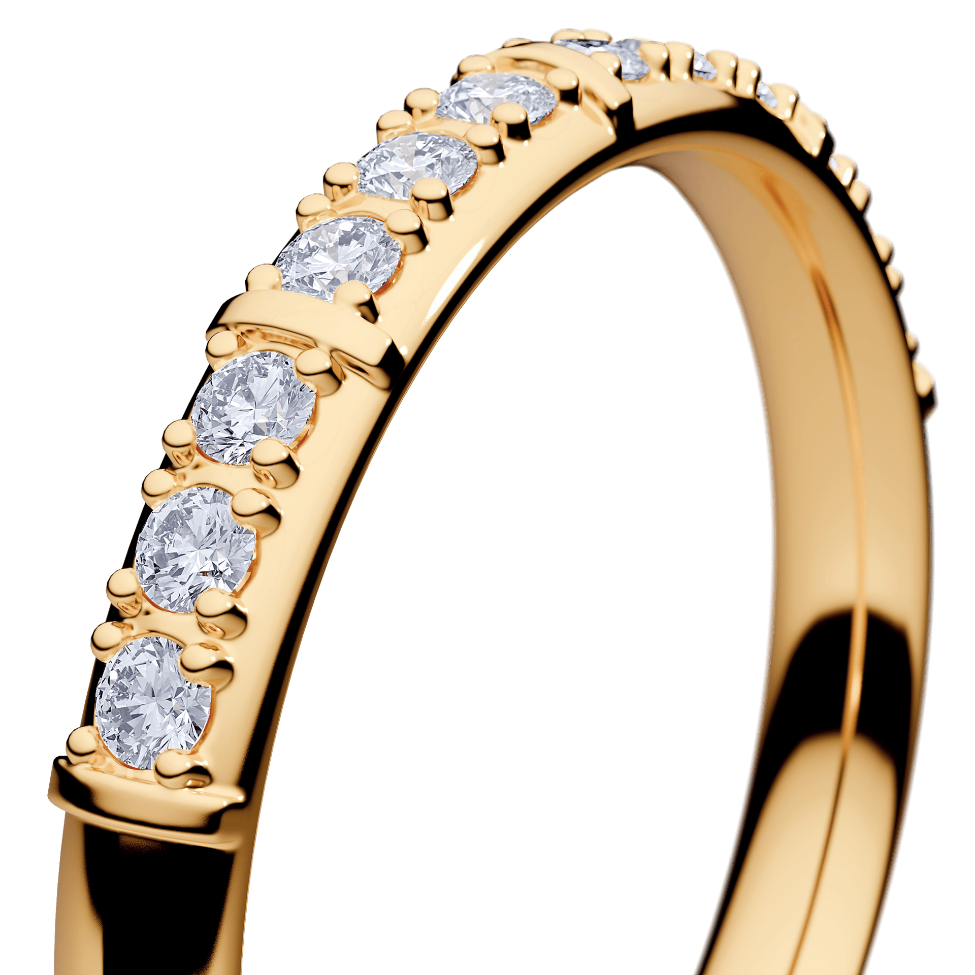 Obrączka z diamentami Beauty z żółtego złota 2,5mm z diamentem naturalnym