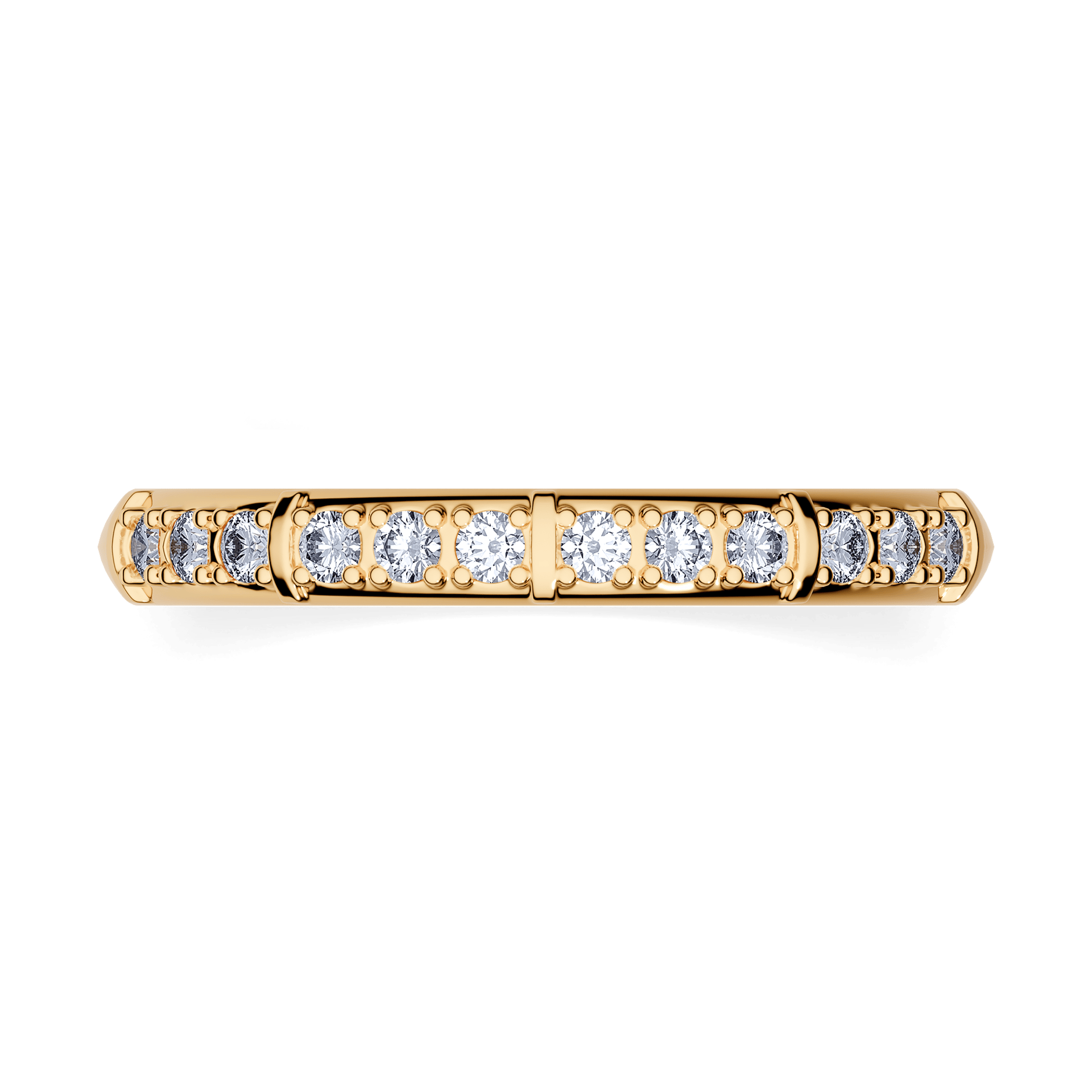 Obraczka z diamentami beauty zolte zloto diament lab 12szt 03