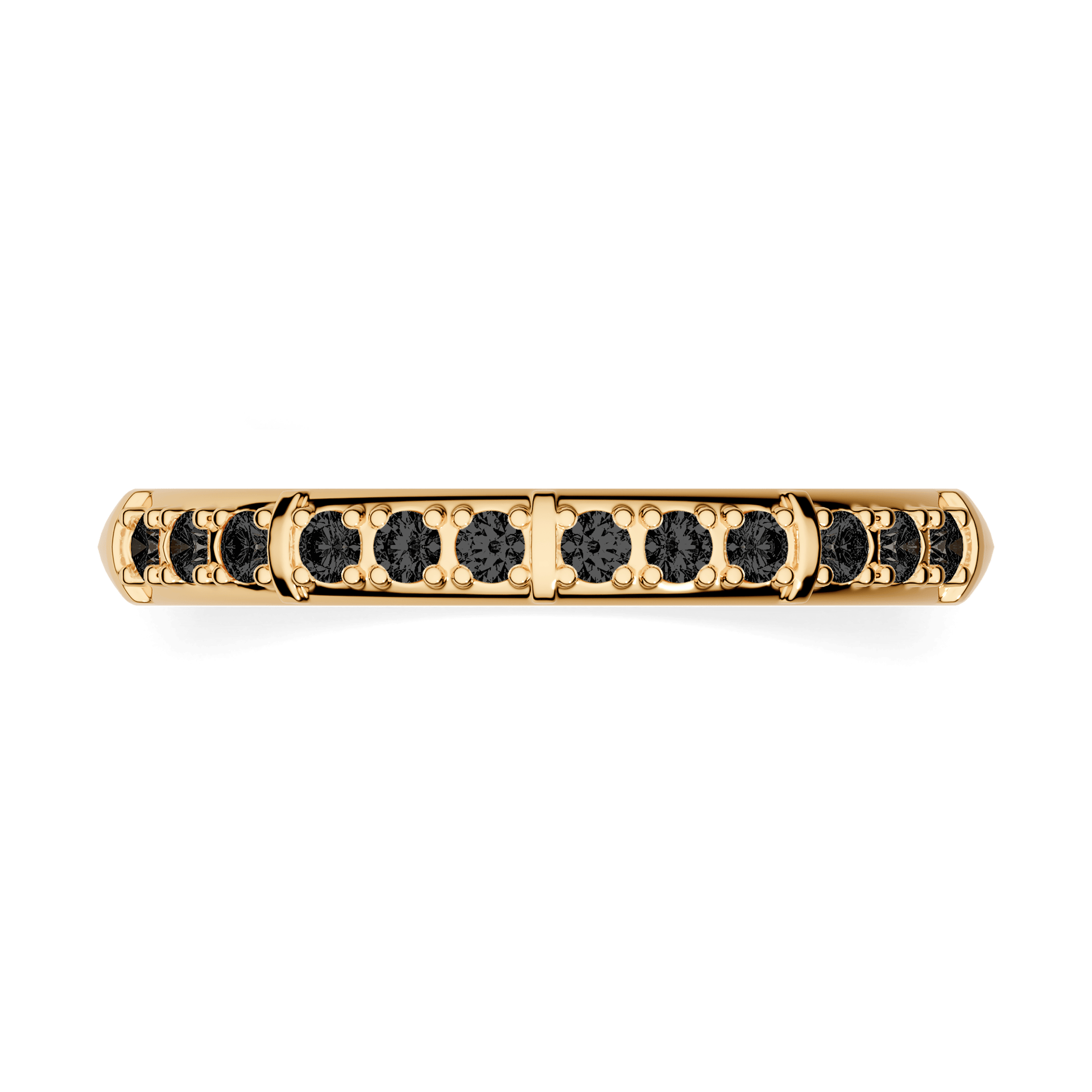 Obraczka z diamentami beauty zolte zloto diament lab czarny 12szt 03