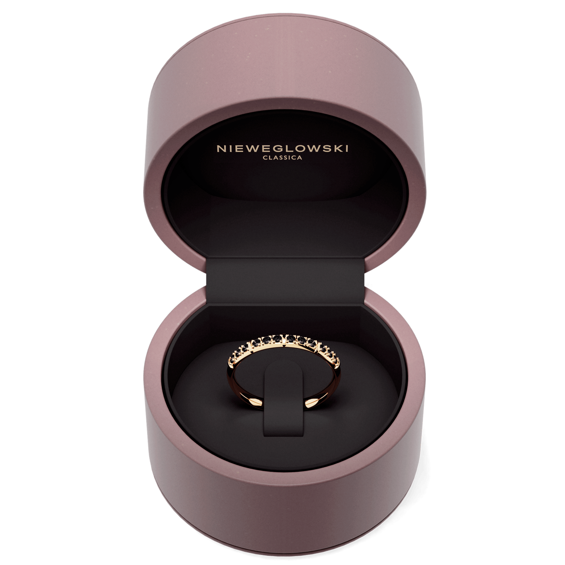 Obraczka z diamentami beauty zolte zloto diament lab czarny 12szt 05