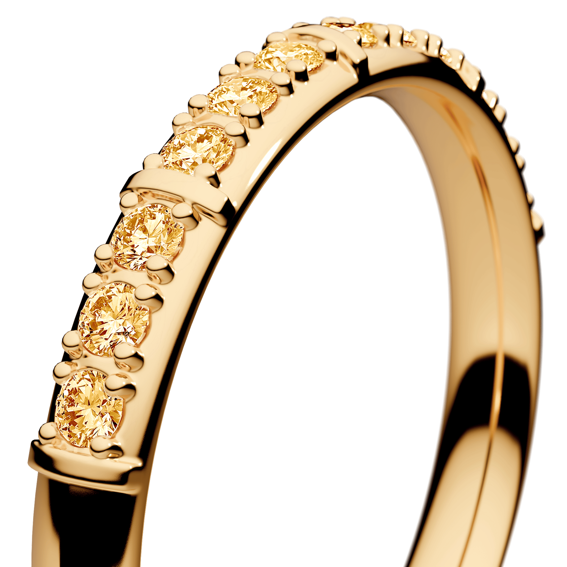 Obrączka z diamentami Beauty z żółtego złota 2,5mm z żółtym diamentem laboratoryjnym