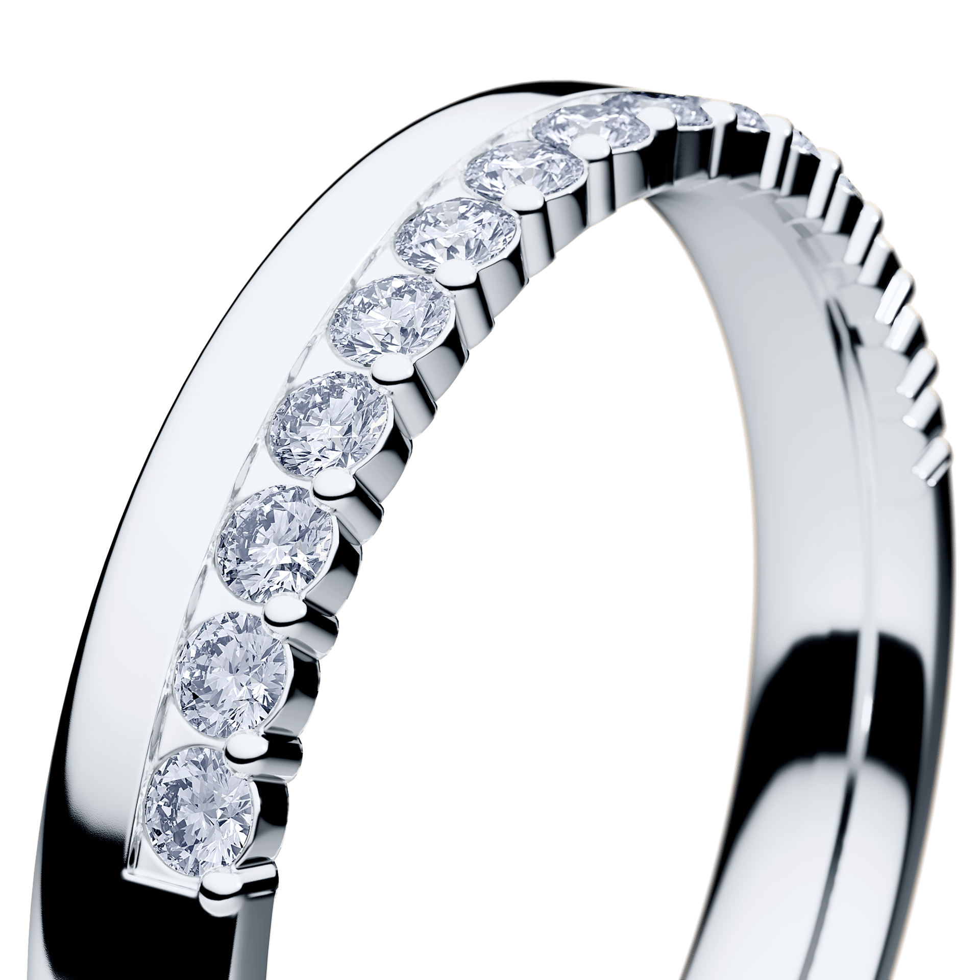 Obrączka z diamentami Daisy z białego złota 3mm z diamentem naturalnym