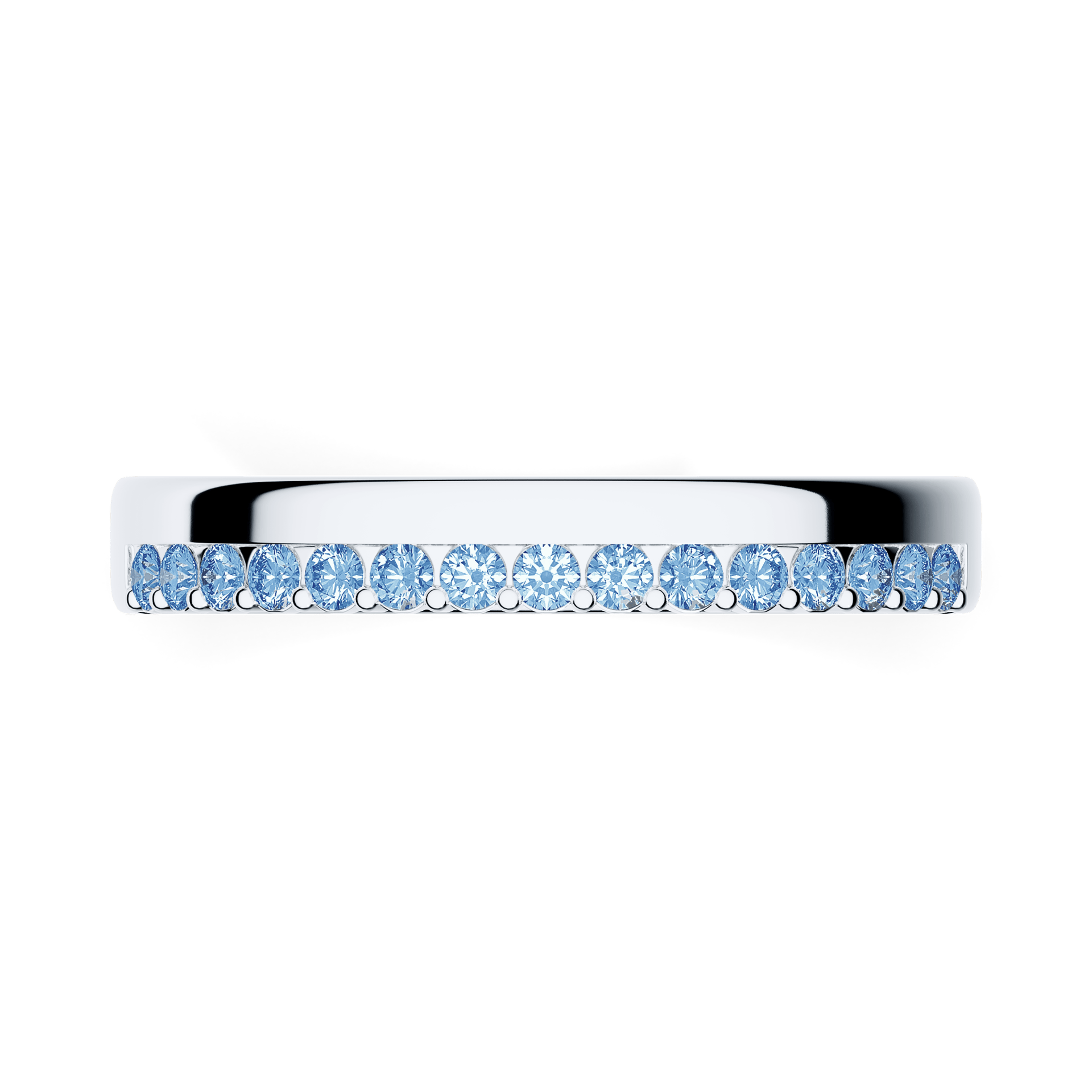 Obraczka z diamentami daisy biale zloto diament lab niebieski 15szt 03