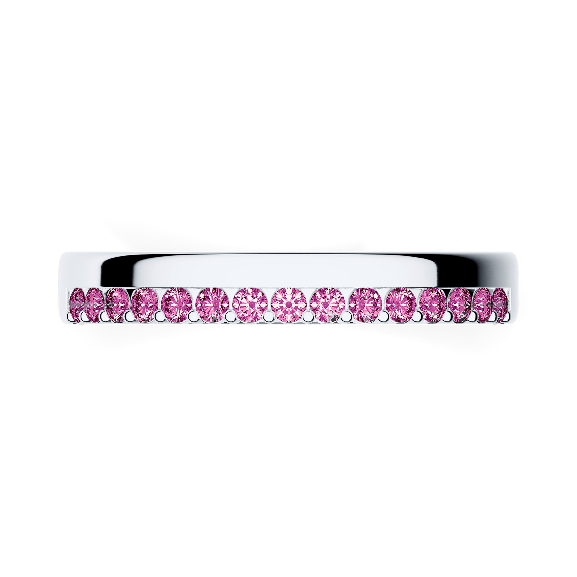 Obraczka z diamentami daisy biale zloto diament lab rozowy 15szt 03